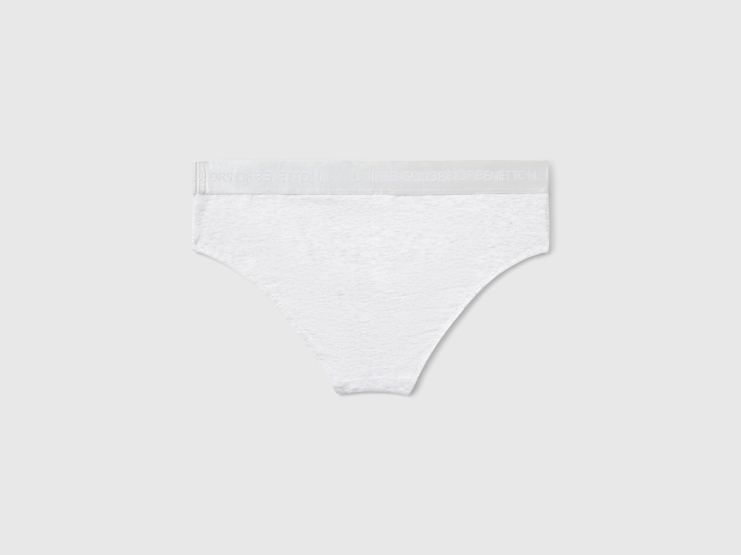 Benetton Kadın Gri Pamuk Karışımlı Bel Bandı Logolu Hipster Kesim Külot