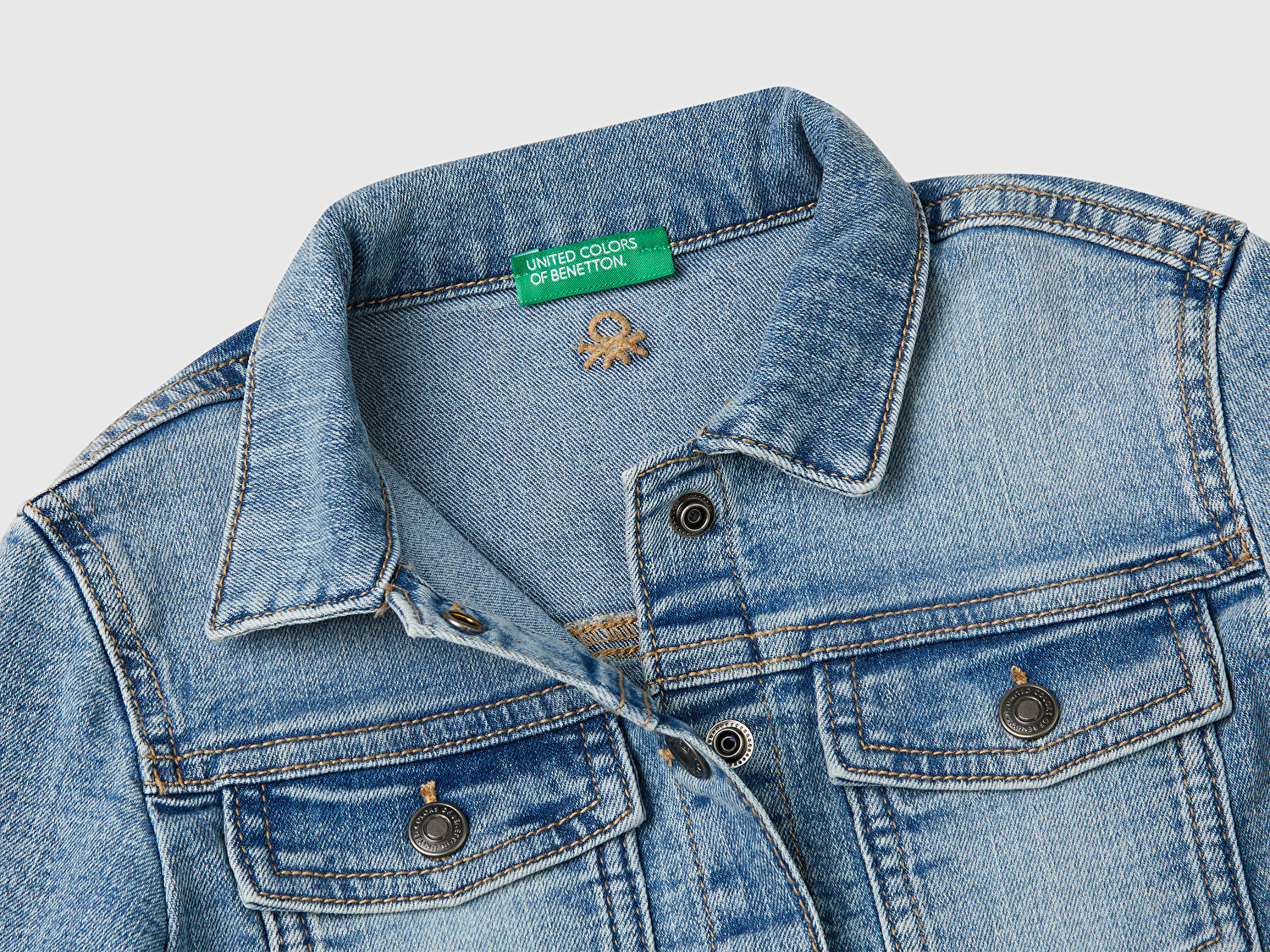 Benetton Kız Bebek Açık Denim Denim Ceket