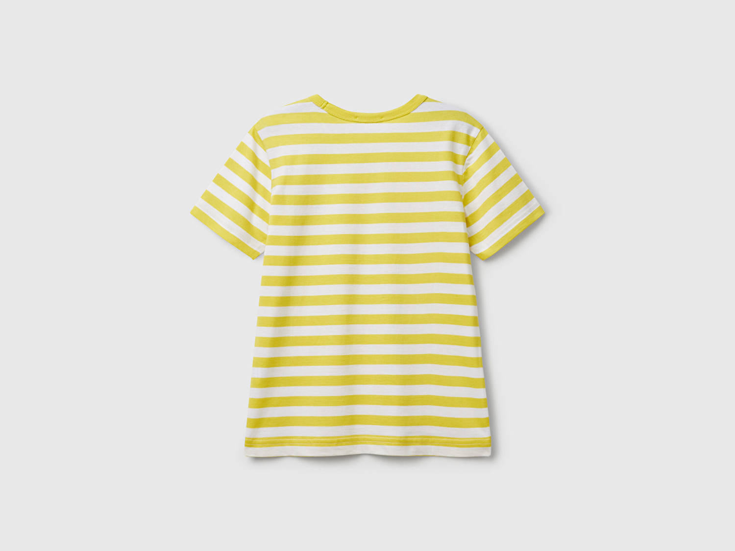 Benetton Erkek Çocuk Sarı Çizgili Önü Logo İşlemeli T-Shirt
