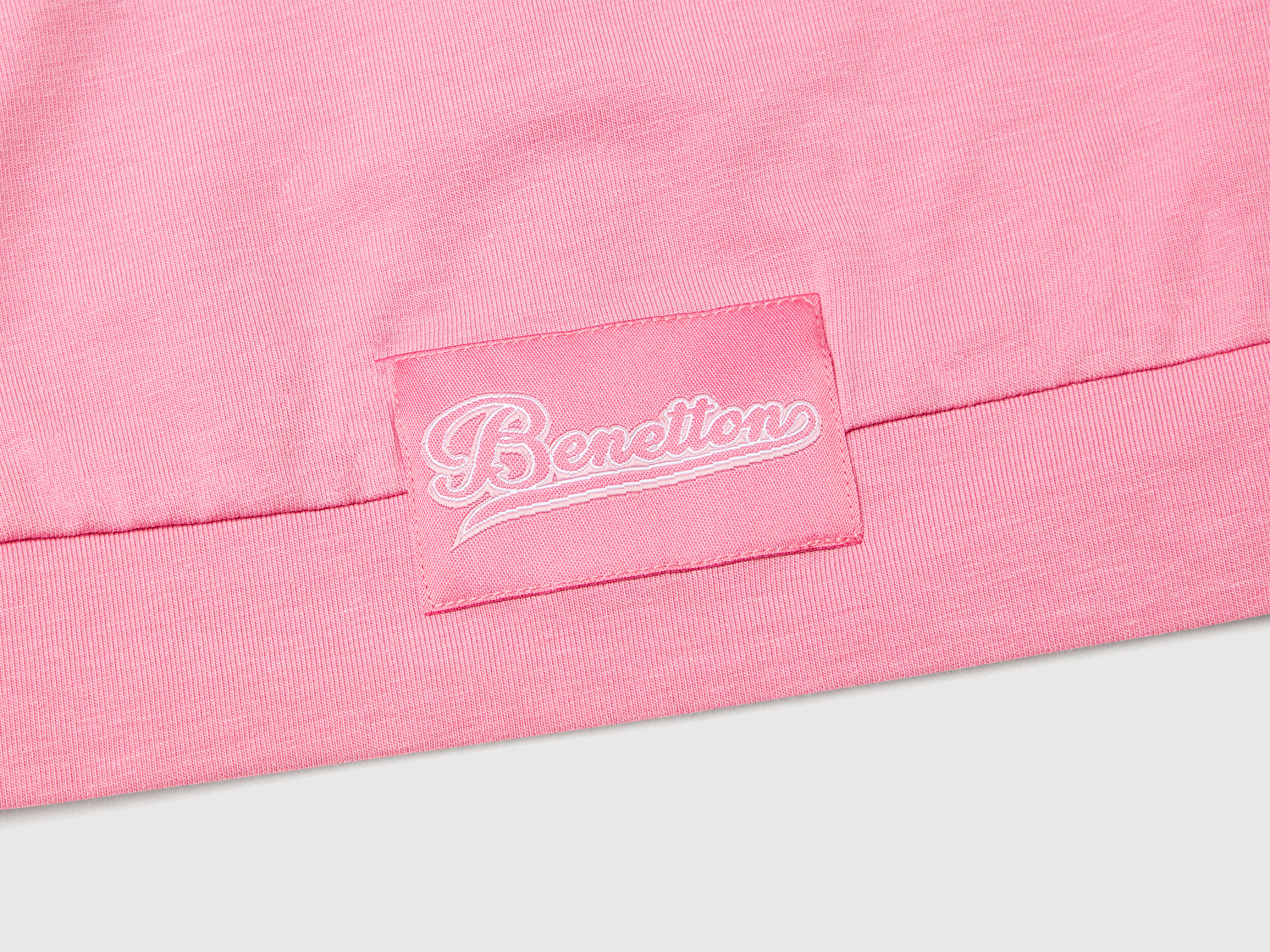 Benetton Kız Çocuk Pembe Streç Kumaş Kontrastlı Logo Etiketli Spor Bra