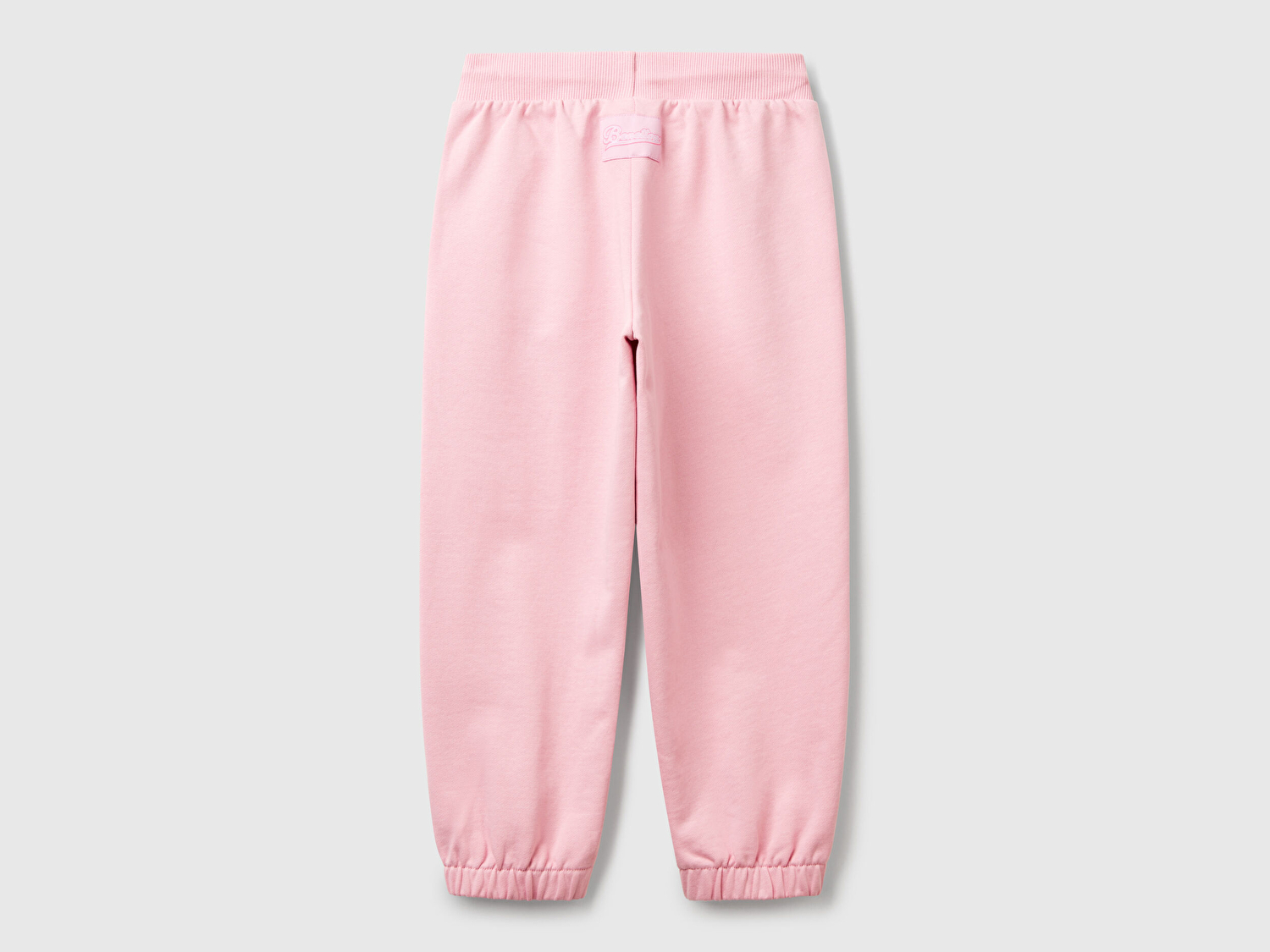 Benetton Kız Çocuk Pembe Kontrastlı Logo Etiketli Büzgü İpli Eşofman Altı