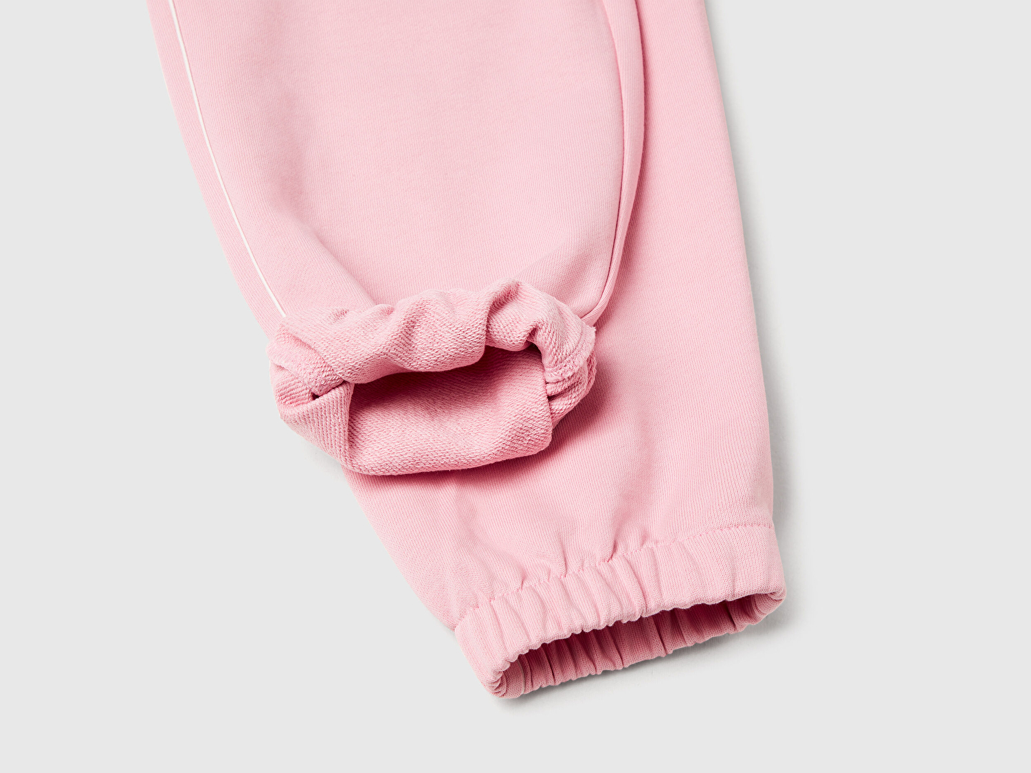 Benetton Kız Çocuk Pembe Kontrastlı Logo Etiketli Büzgü İpli Eşofman Altı