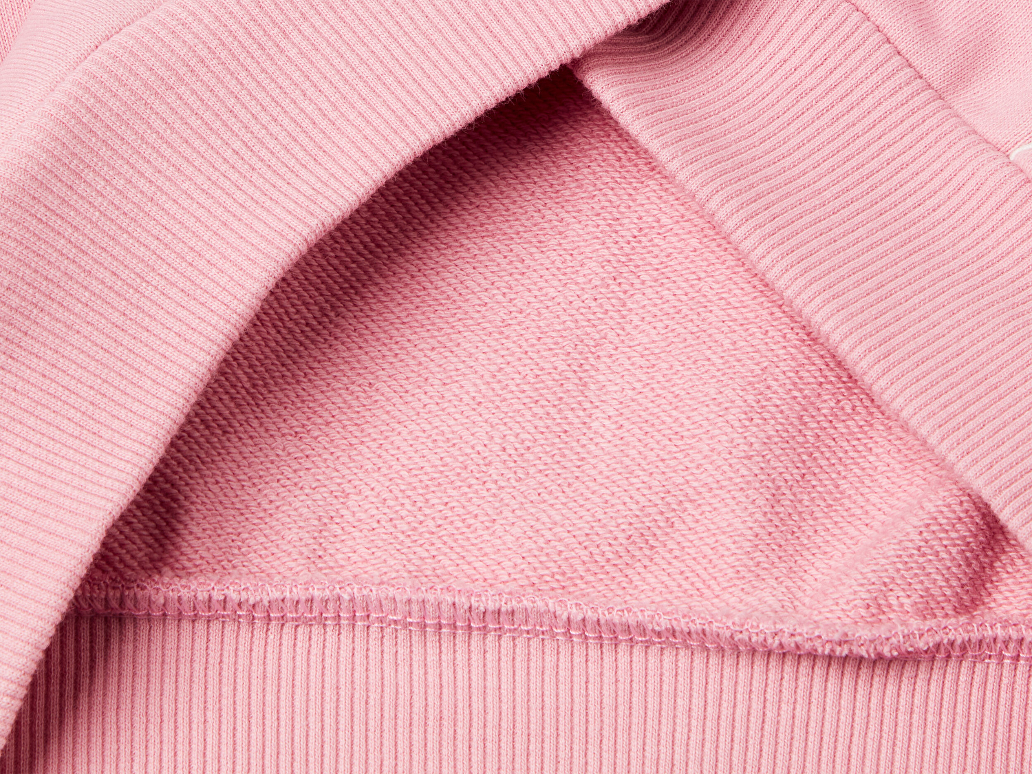 Benetton Kız Çocuk Pembe Kontrastlı Logo Etiketli Kapüşonlu Fermuarlı Oversize Sweatshirt