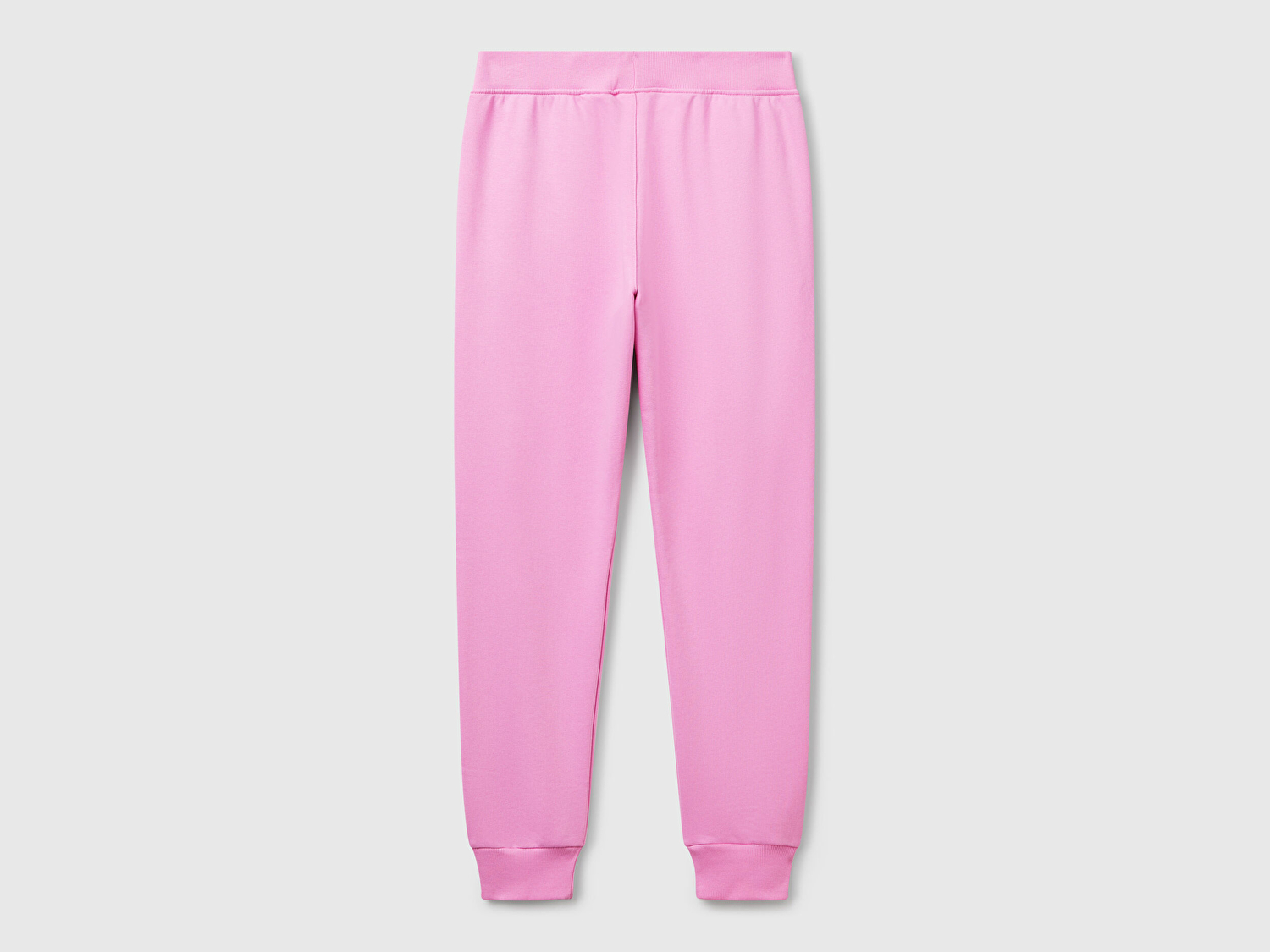 Benetton Kadın Pembe Pamuk Karışımlı Logo Baskılı Beli Lastikli Jogger Eşofman Altı