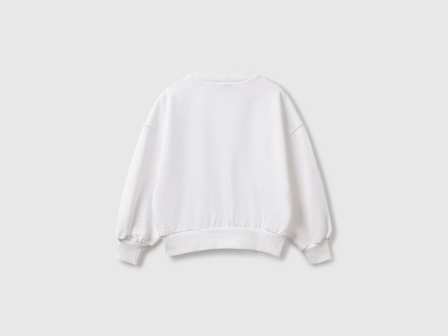 Benetton Kız Çocuk Beyaz Rolling Stones Baskılı Logo Etiketli Sweatshirt