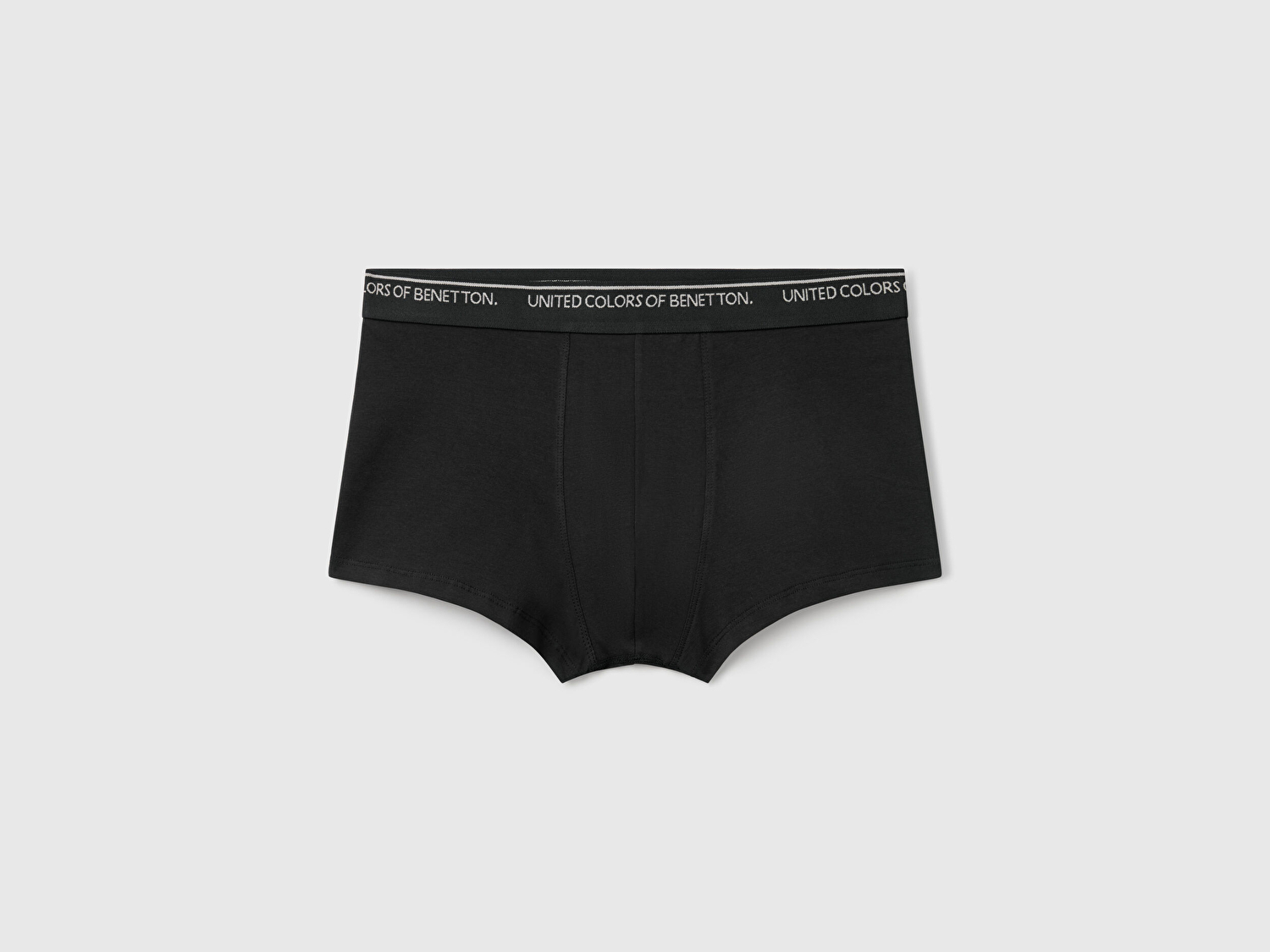 Benetton Erkek Siyah Pamuk Karışımlı Beli Logo Baskılı Tek Renk Boxer
