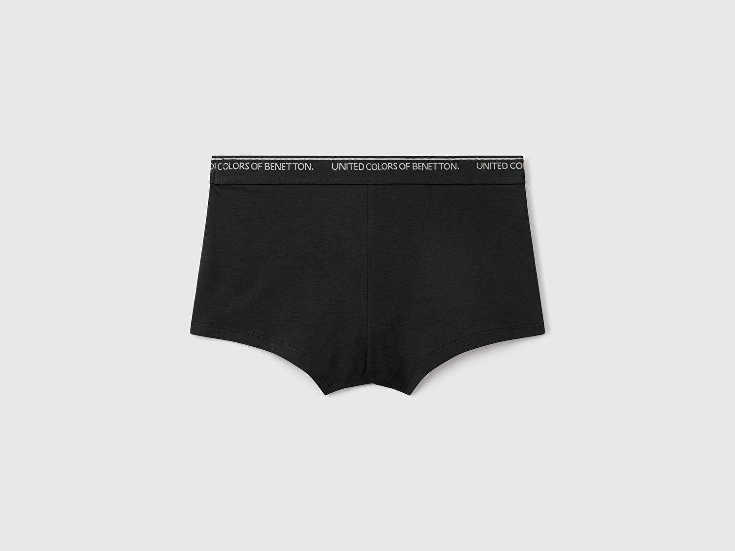 Benetton Erkek Siyah Pamuk Karışımlı Beli Logo Baskılı Tek Renk Boxer
