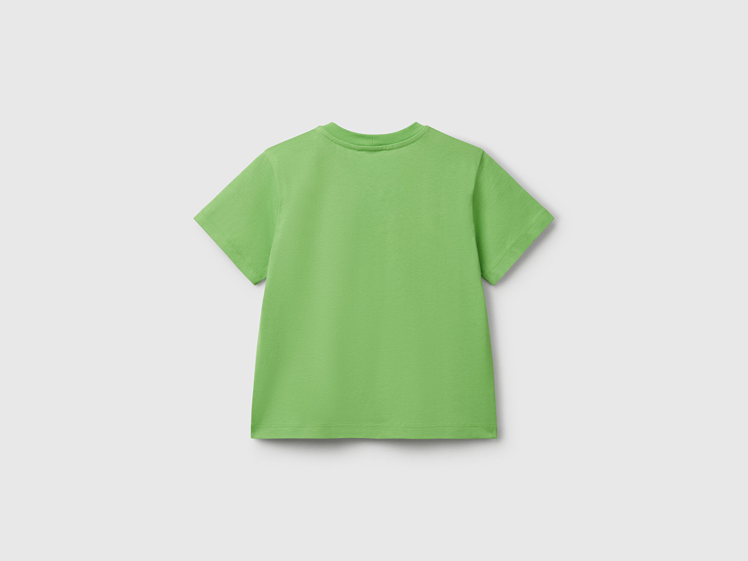 Benetton Erkek Bebek Fıstık Yeşili Fotoğraf Baskılı Bisiklet Yaka T-Shirt