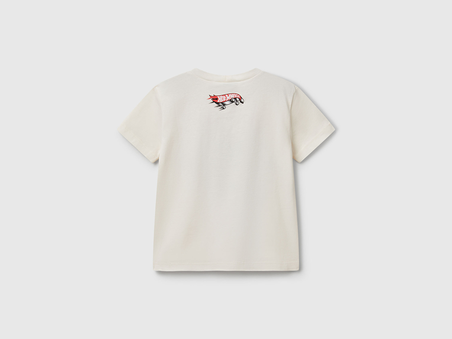 Benetton Erkek Bebek Ekru Hot Wheels Baskılı Logo Etiketli T-Shirt