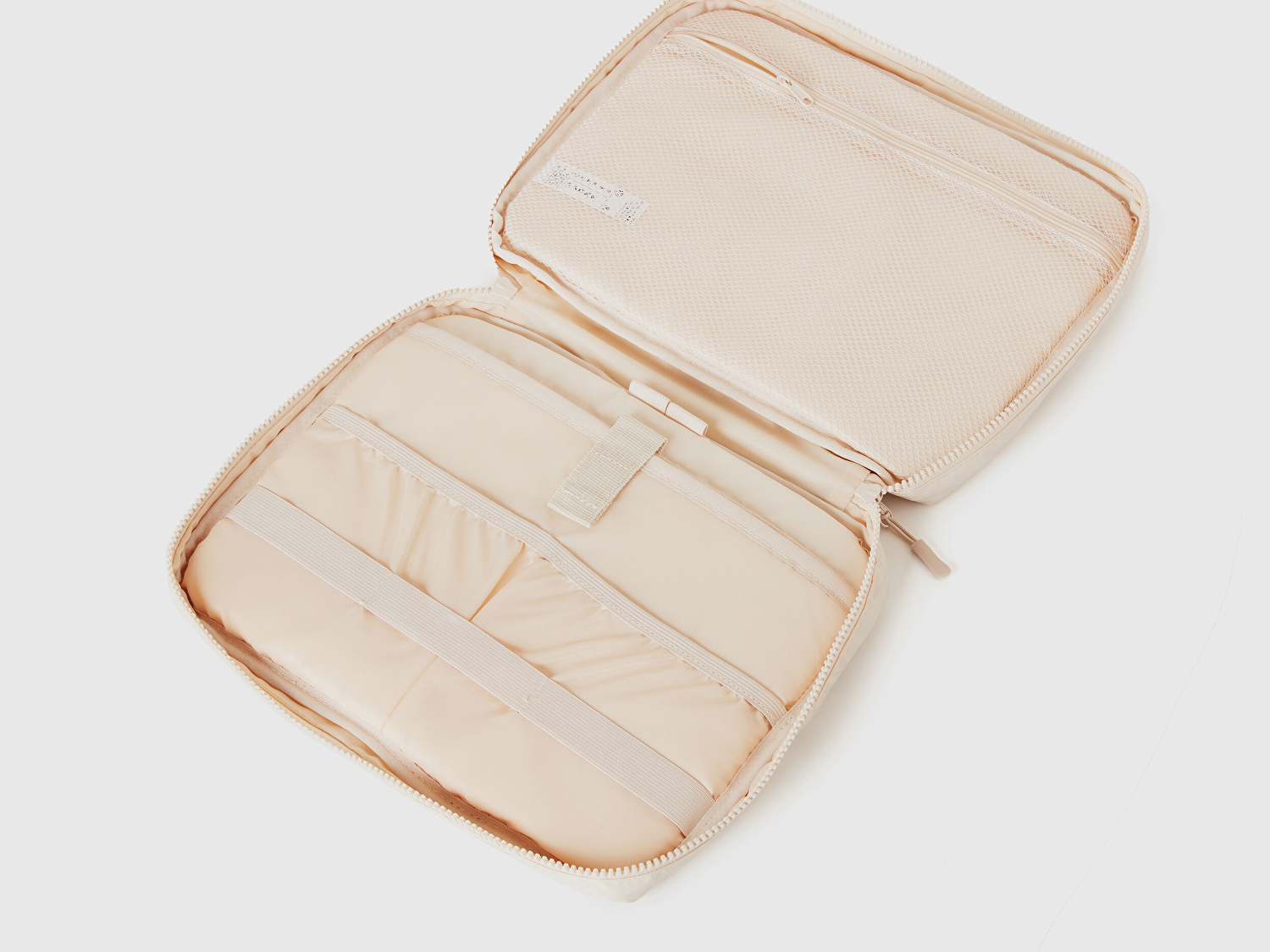 Benetton Unisex Krem Dolgulu Parlak Organizer Çanta