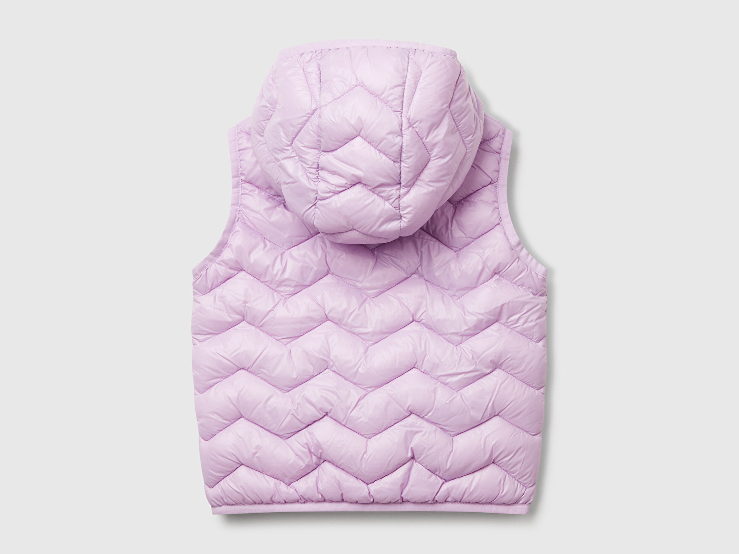 Benetton Kız Bebek Lila Simli Logo İşlemeli Kapüşonlu Yelek