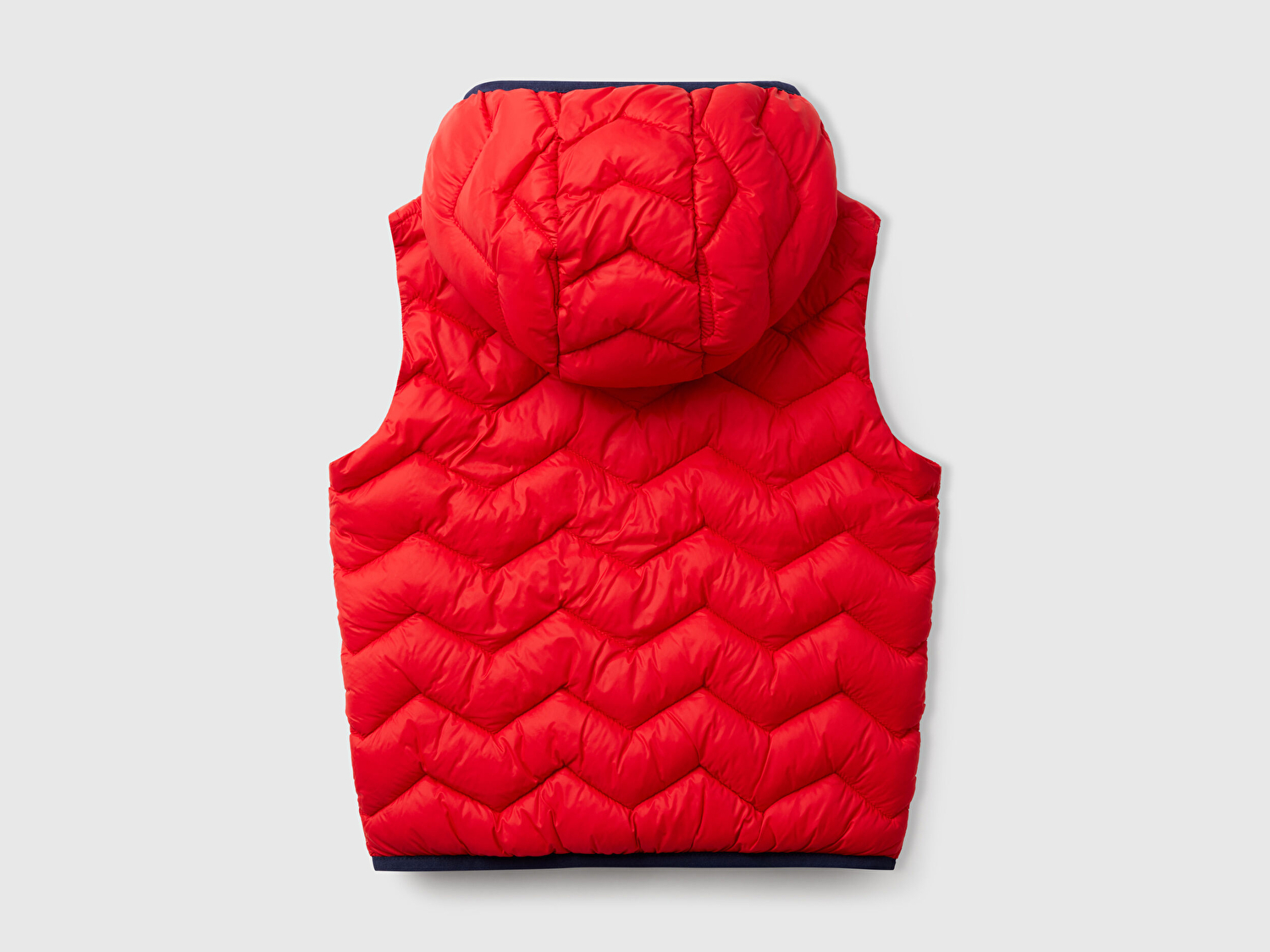 Benetton Erkek Bebek Kırmızı Logo Detaylı Kapüşonlu Yelek