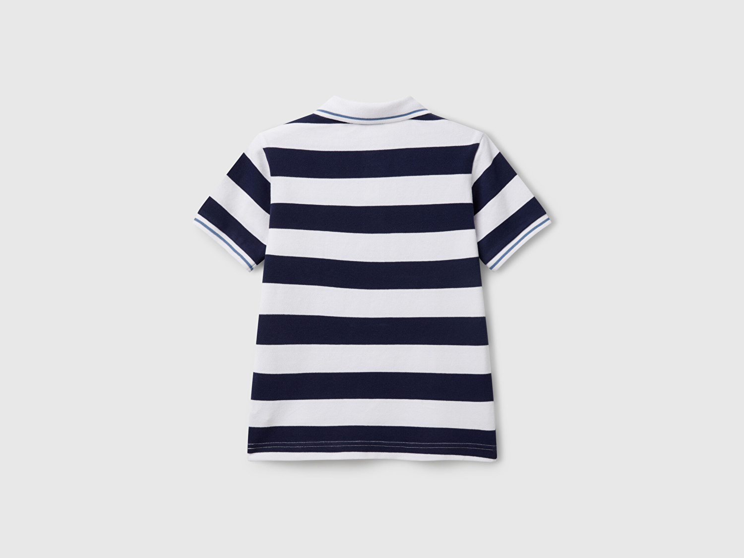Benetton Erkek Çocuk Lacivert Mix Çizgili Logo İşlemeli Polo T-Shirt