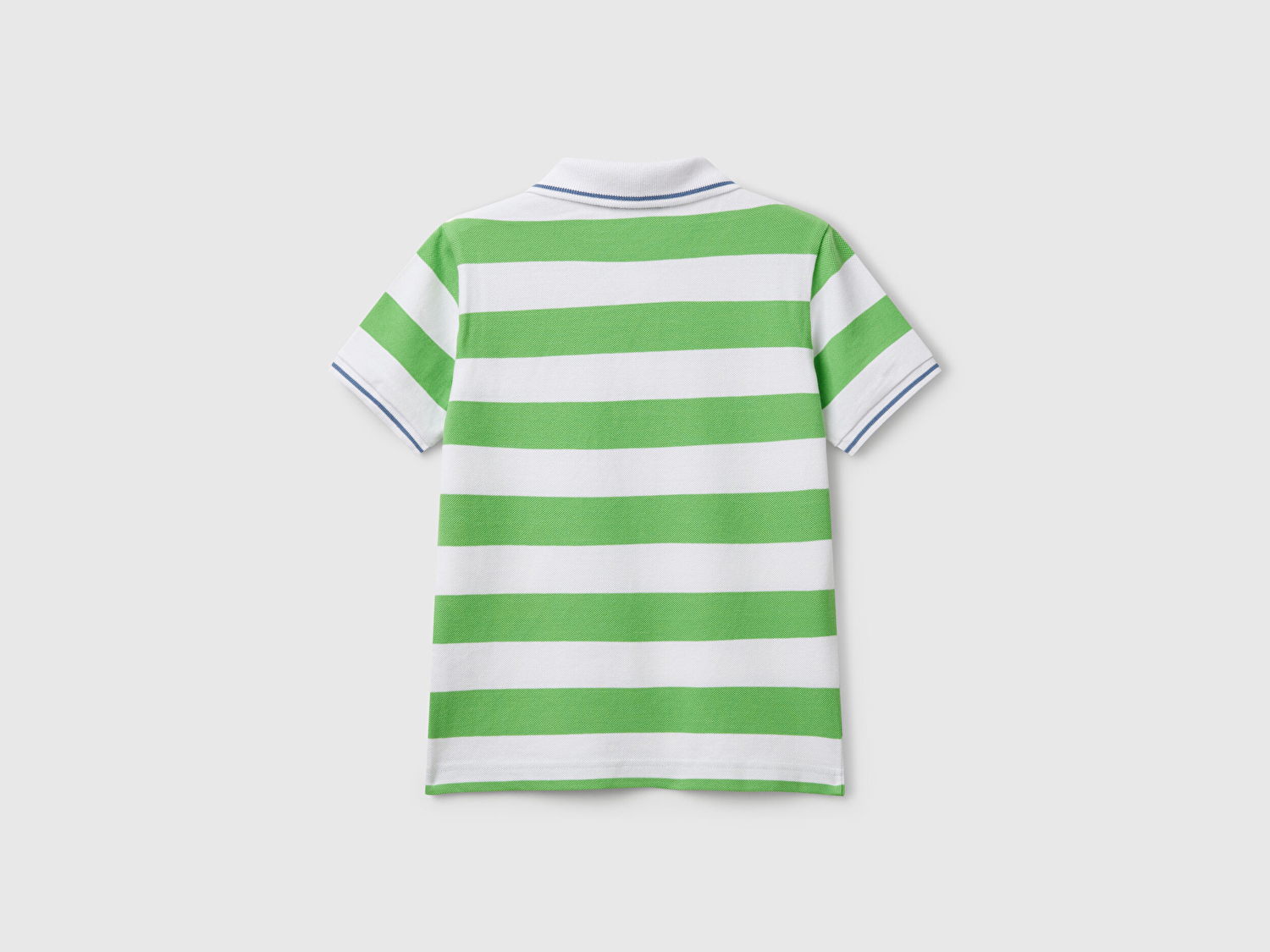 Benetton Erkek Çocuk Fıstık Yeşili Mix Çizgili Logo İşlemeli Polo T-Shirt