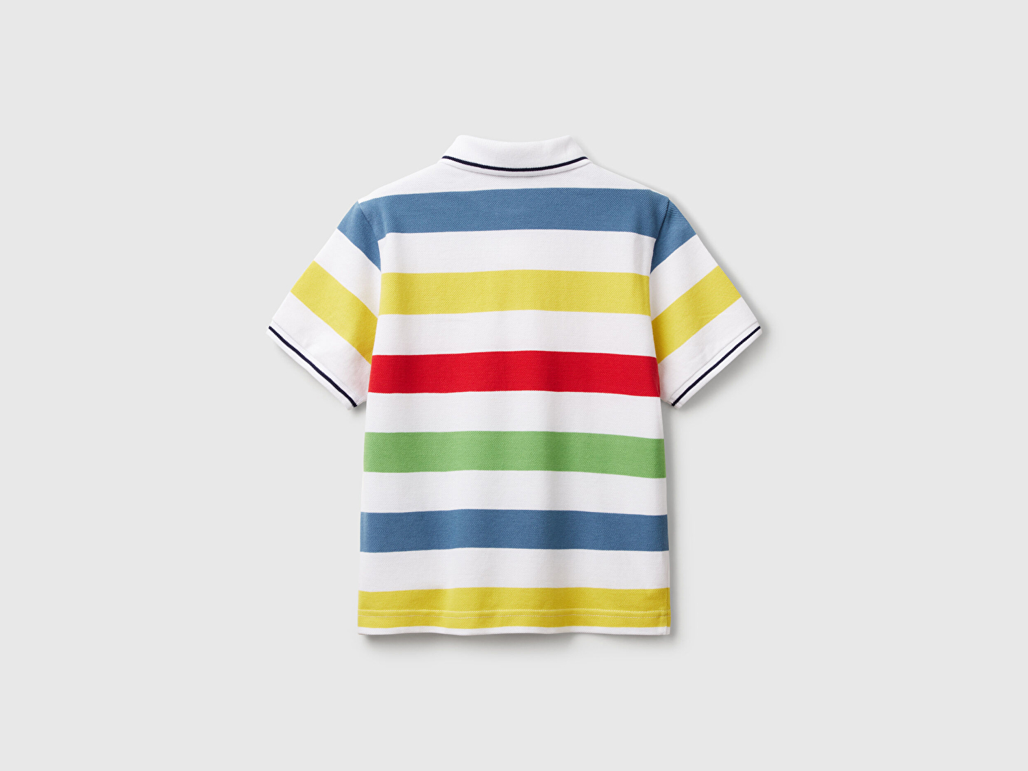 Benetton Erkek Çocuk Renkli Mix Çizgili Logo İşlemeli Polo T-Shirt