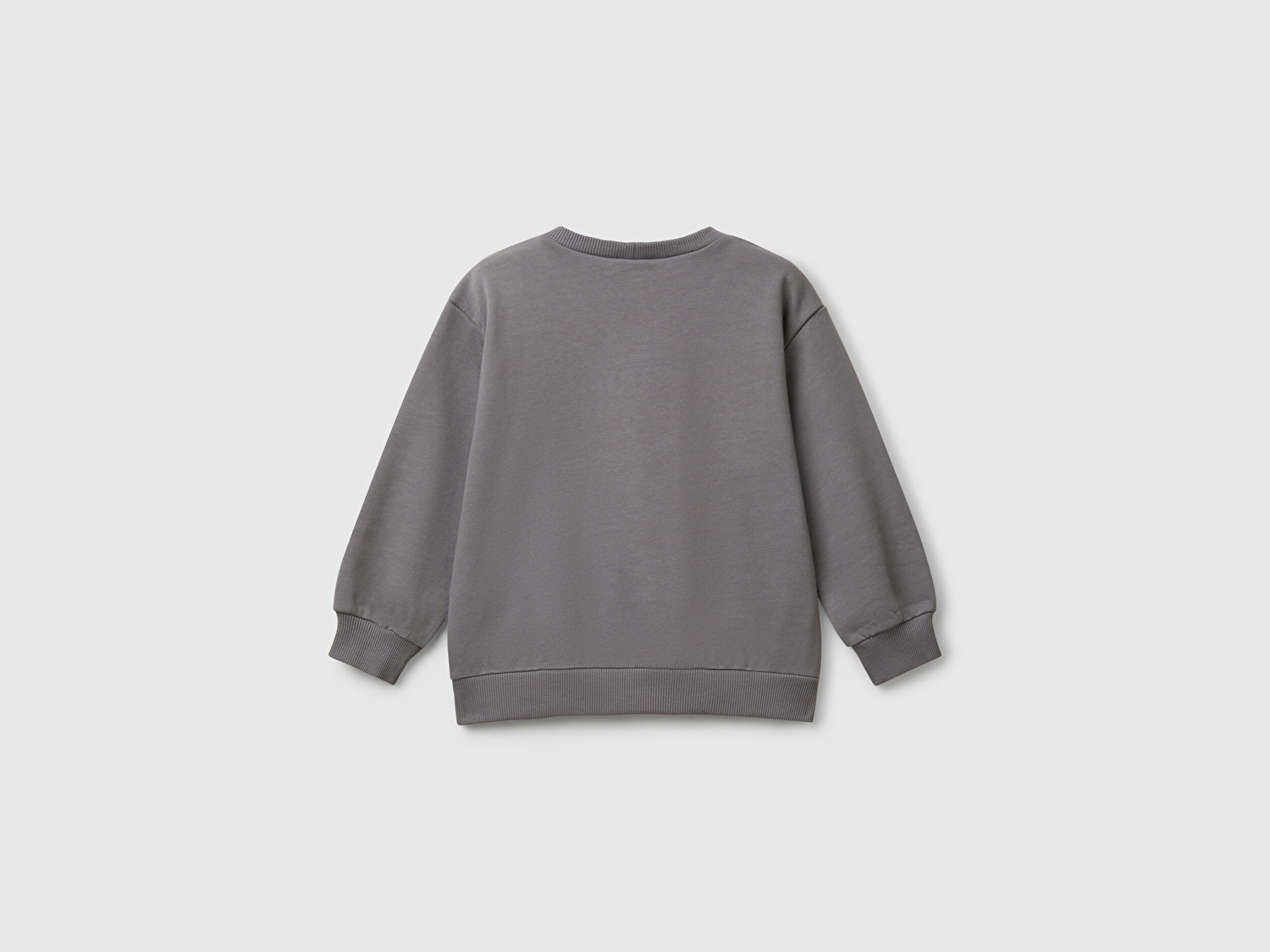 Benetton Erkek Bebek Antrasit Rolling Stones Baskılı Etiket Logolu Bisiklet Yaka Sweatshirt