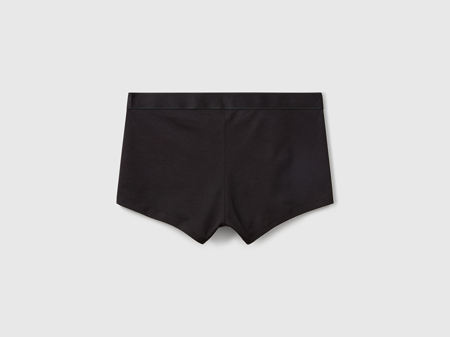 Benetton Erkek Siyah Pamuk Karışımlı Beli Logo Baskılı Boxer