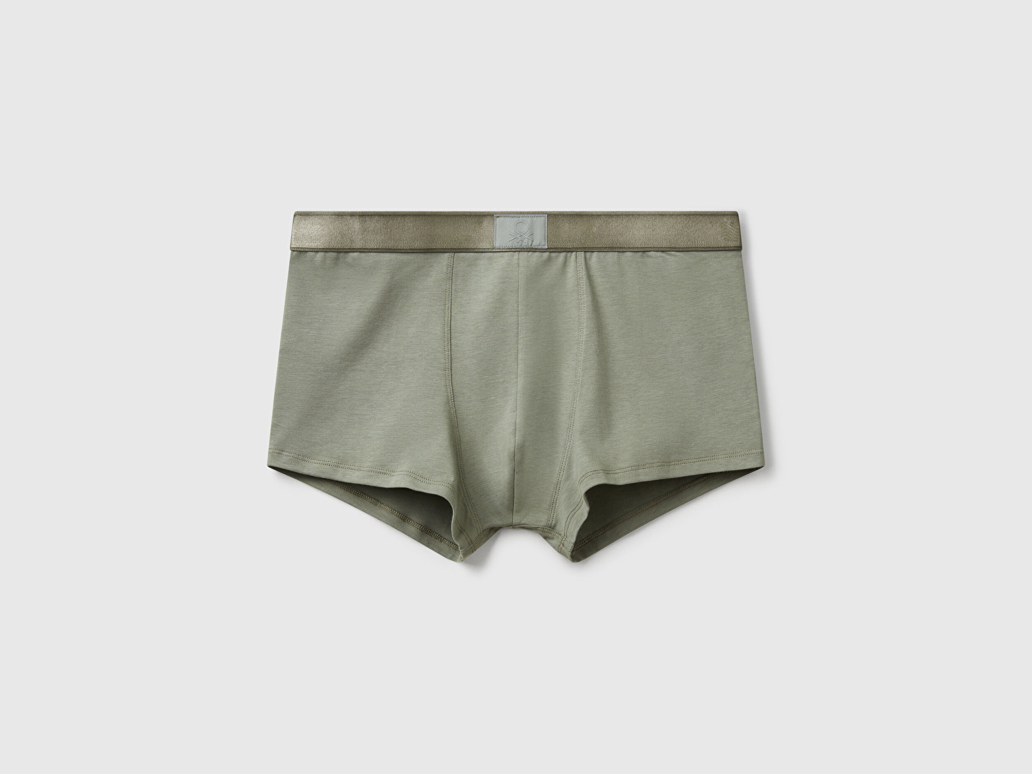 Benetton Erkek Soluk Yeşil Pamuk Karışımlı Beli Logo Baskılı Boxer