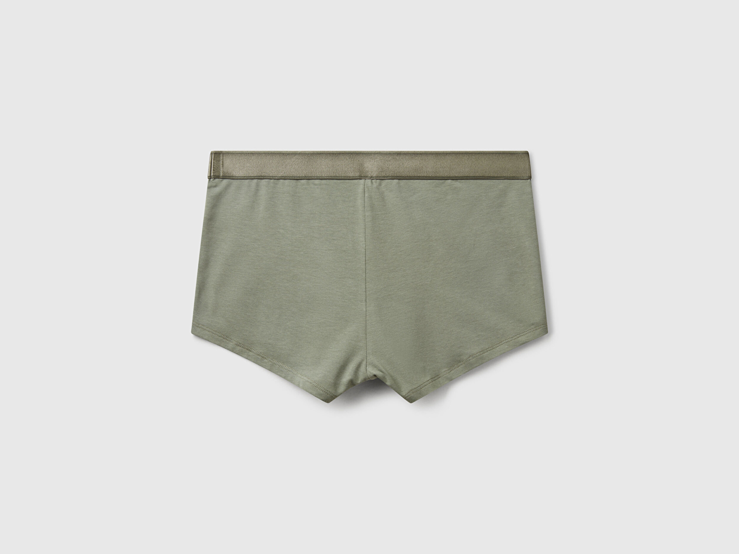 Benetton Erkek Soluk Yeşil Pamuk Karışımlı Beli Logo Baskılı Boxer