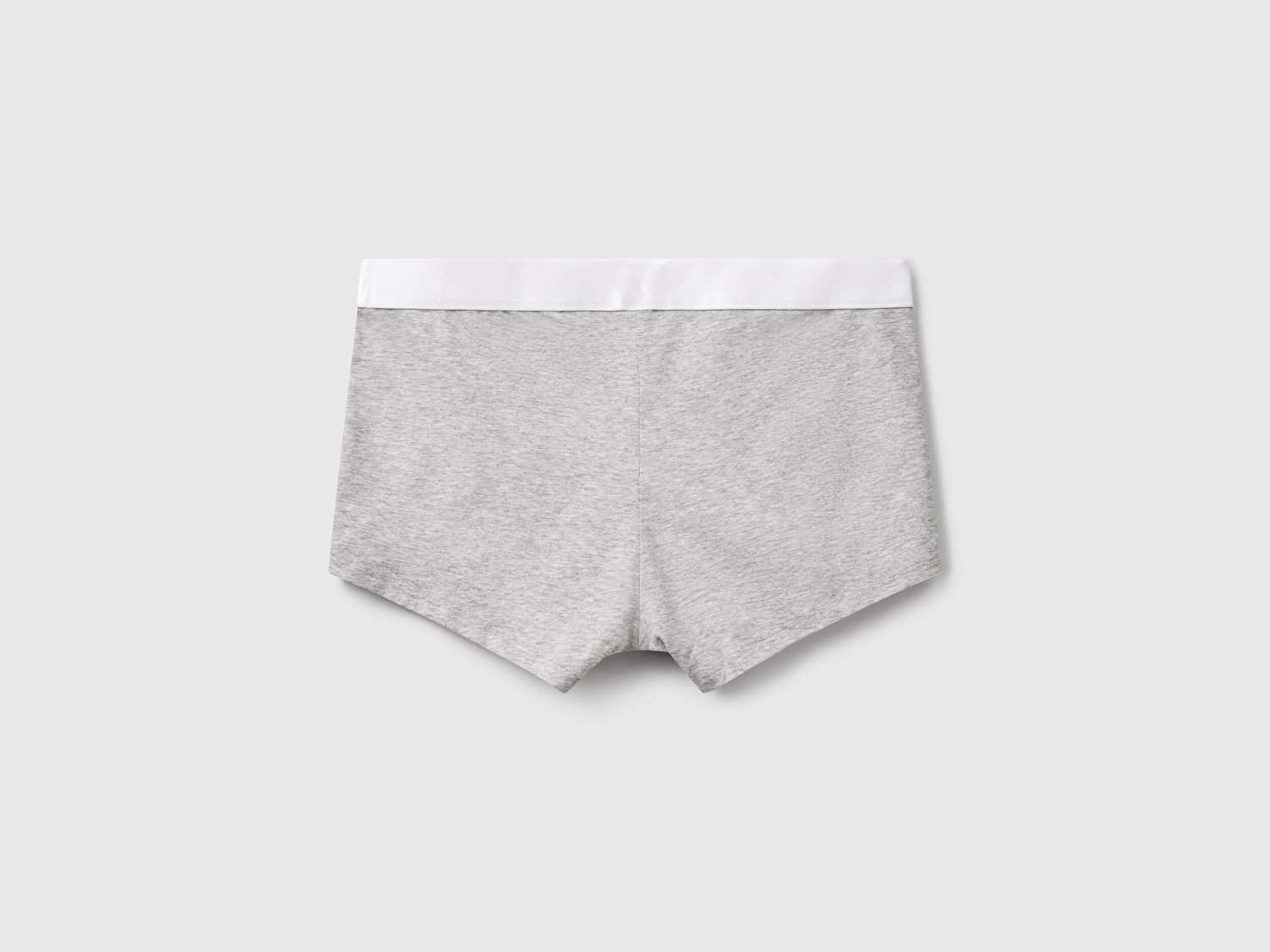 Benetton Erkek Gri Melanj Pamuk Karışımlı Beli Logo Baskılı Boxer