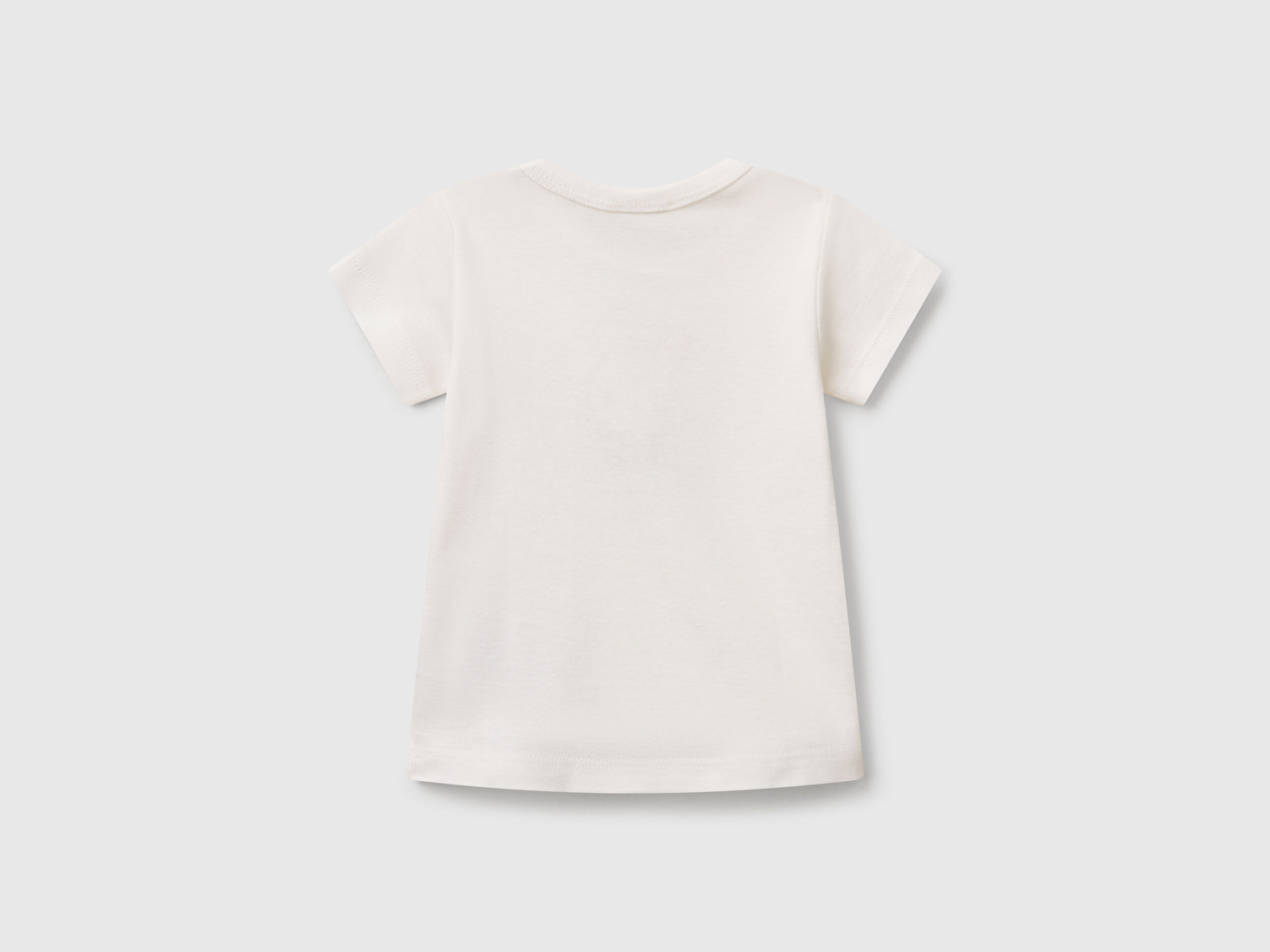 Benetton Bebek Beyaz Tavşan Baskılı T-Shirt
