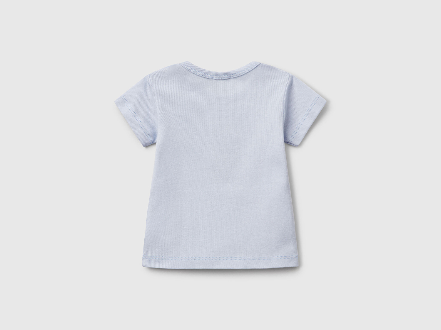 Benetton Bebek Toz Mavi Tavşan Baskılı T-Shirt