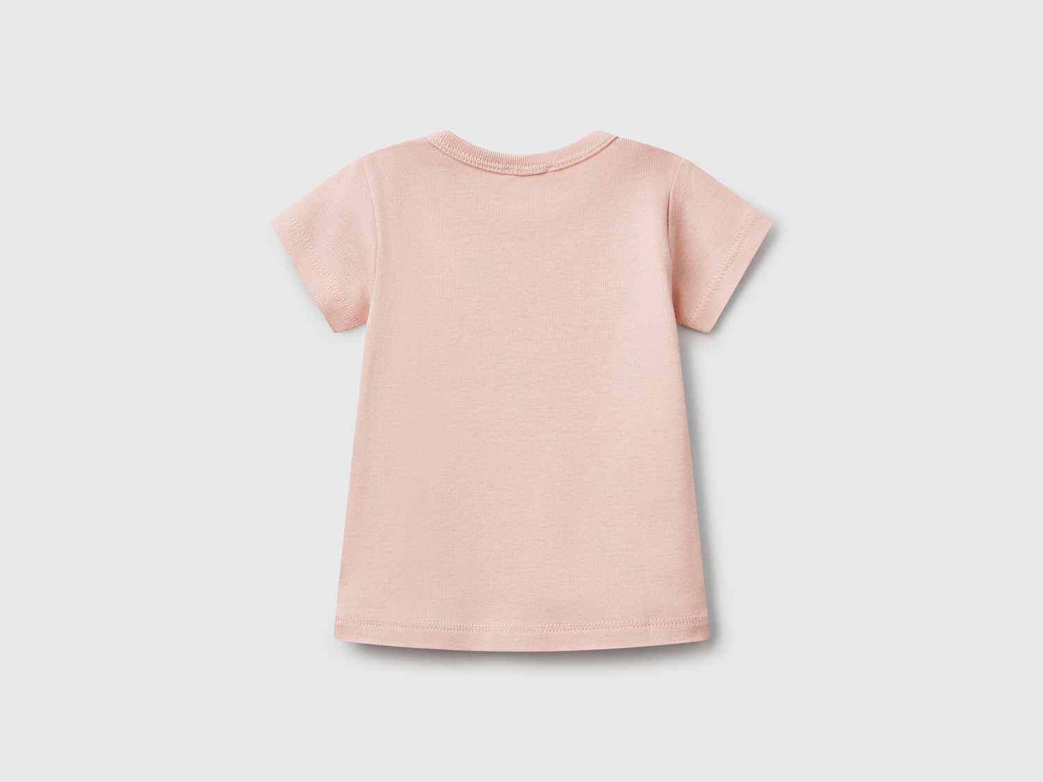 Benetton Bebek Toz Pembe Tavşan Baskılı T-Shirt