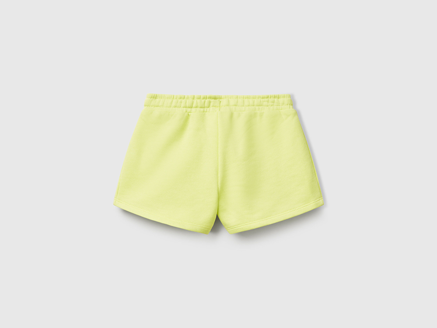 Benetton Kız Bebek Sarı Benetton Logo İşlemeli Beli İpli Şort