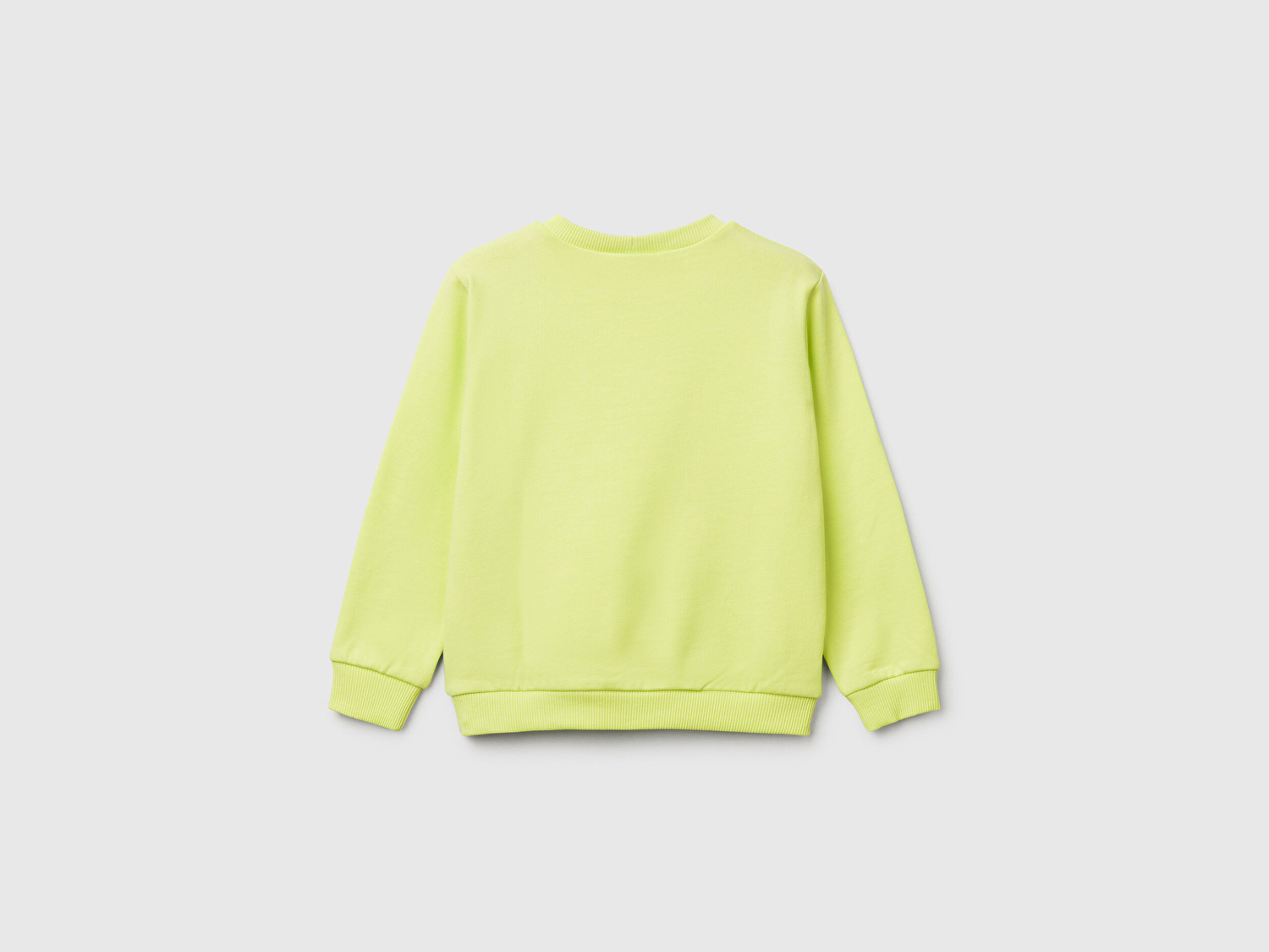 Benetton Kız Bebek Sarı Peanuts Baskılı Logo Etiketli Bisiklet Yaka Sweatshirt