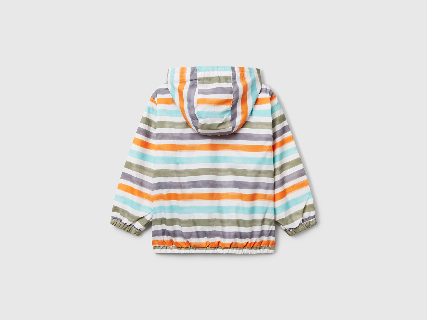 Benetton Erkek Bebek Renkli Mix Tamamı Desenli Beli Lastikli Kapüşonlu Yağmurluk