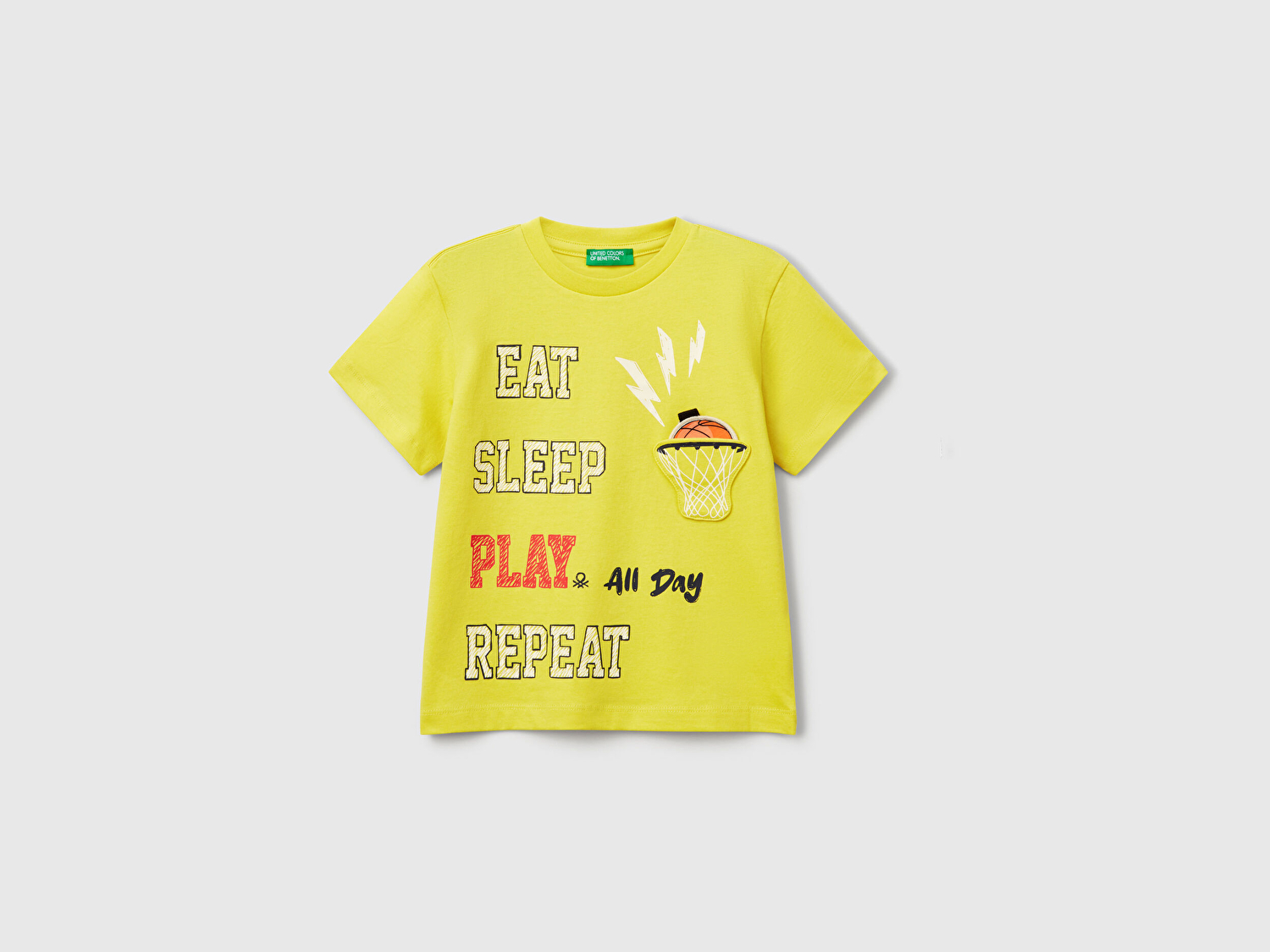 Benetton Erkek Bebek Sarı 3D Baskılı T-Shirt