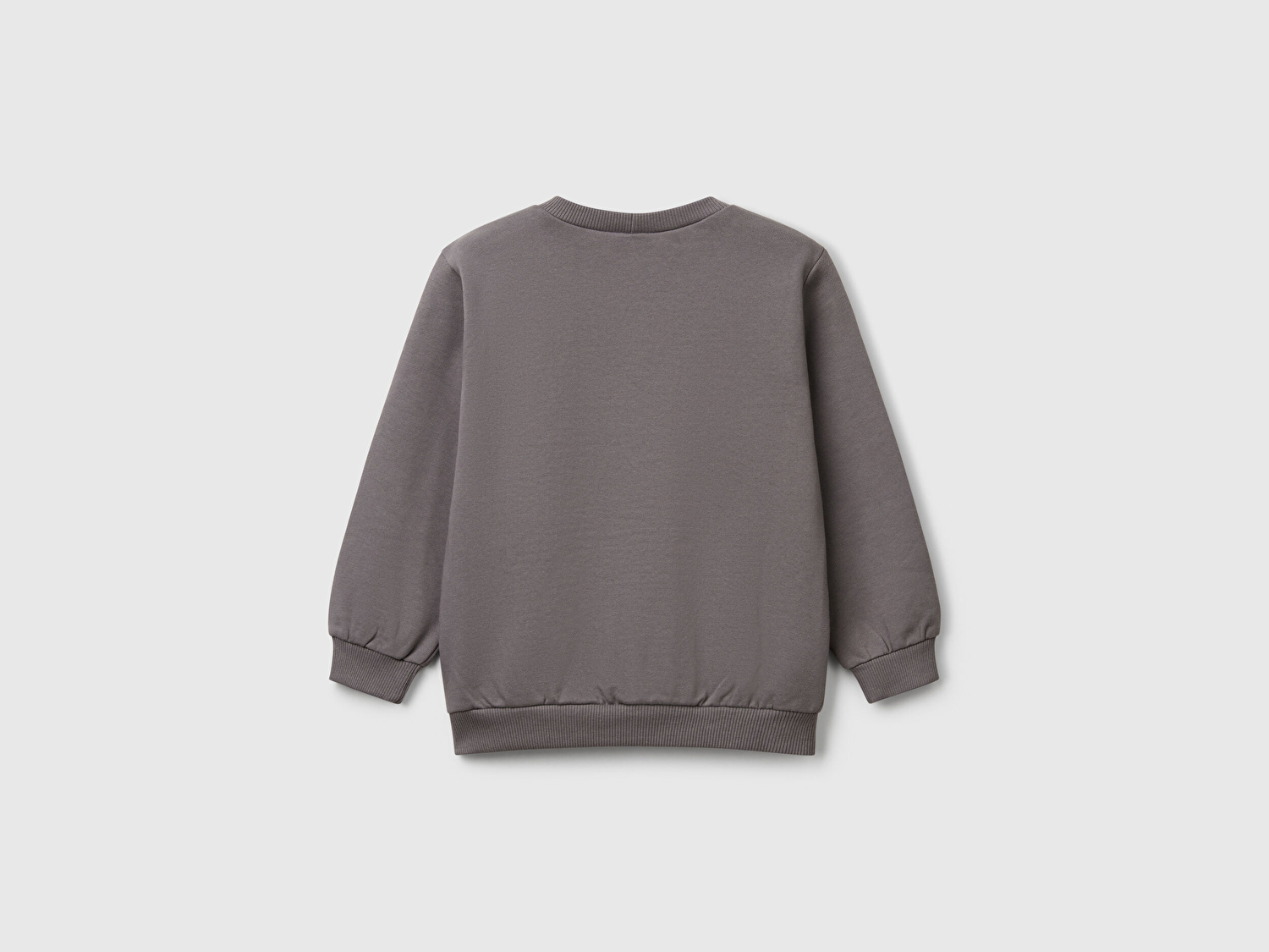 Benetton Kız Bebek Antrasit Rolling Stones Baskılı Etiket Logolu Bisiklet Yaka Sweatshirt