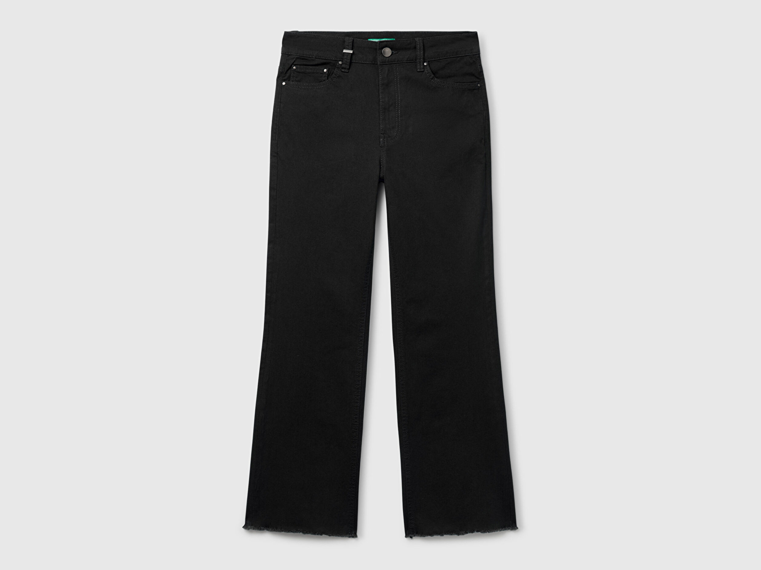 Benetton Kadın Siyah 5 Cepli Kısa Paça Denim Pantolon
