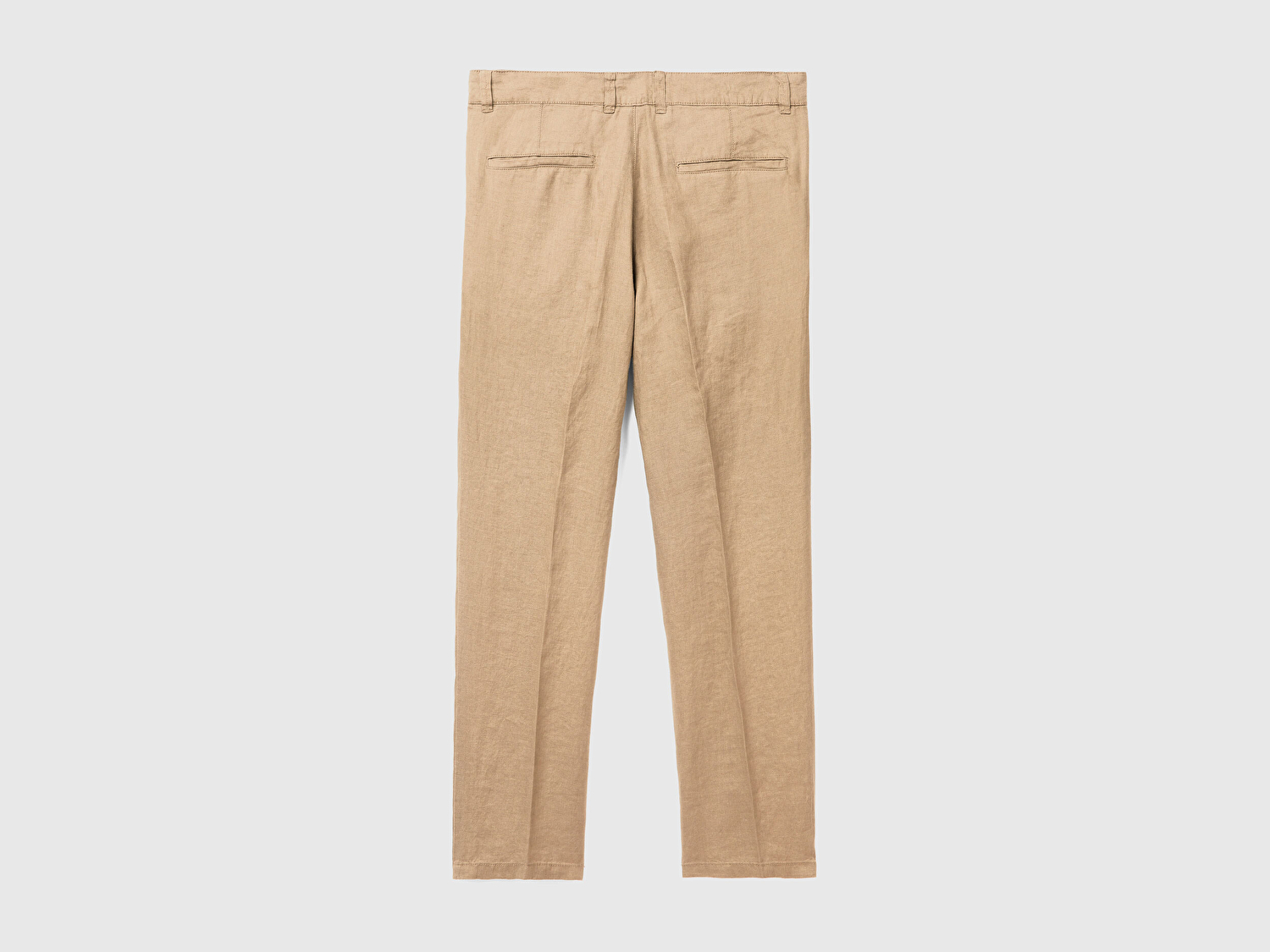 Benetton Erkek Bej %100 Keten Pantolon