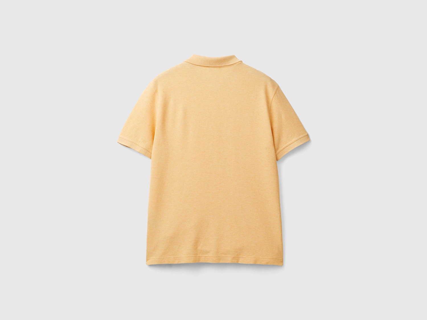 Benetton Erkek Hardal %100 Pamuk Göğsü Logo İşlemeli Düğmeli Polo T-Shirt