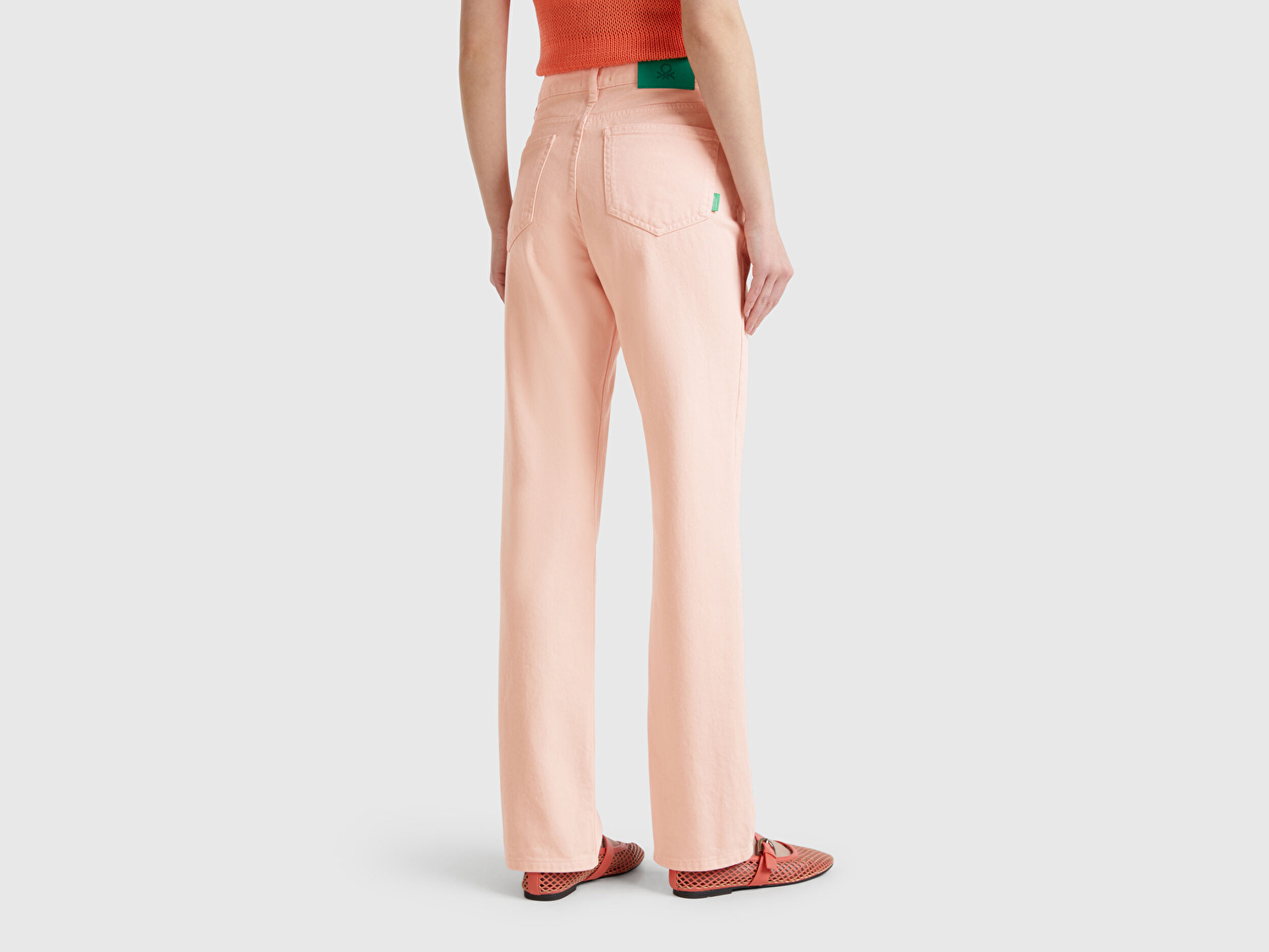 Benetton Kadın Pembe %100 Pamuk Normal Bel Regular Fit Denim Pantolon