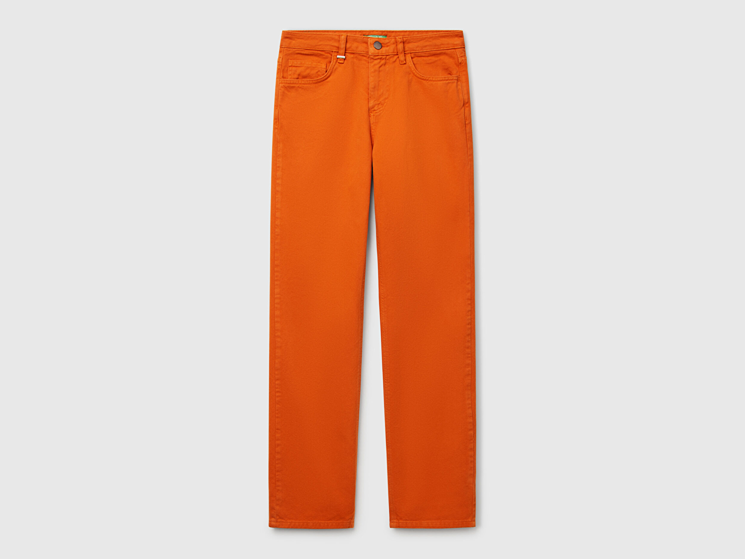 Benetton Kadın Turuncu %100 Pamuk Normal Bel Regular Fit Denim Pantolon