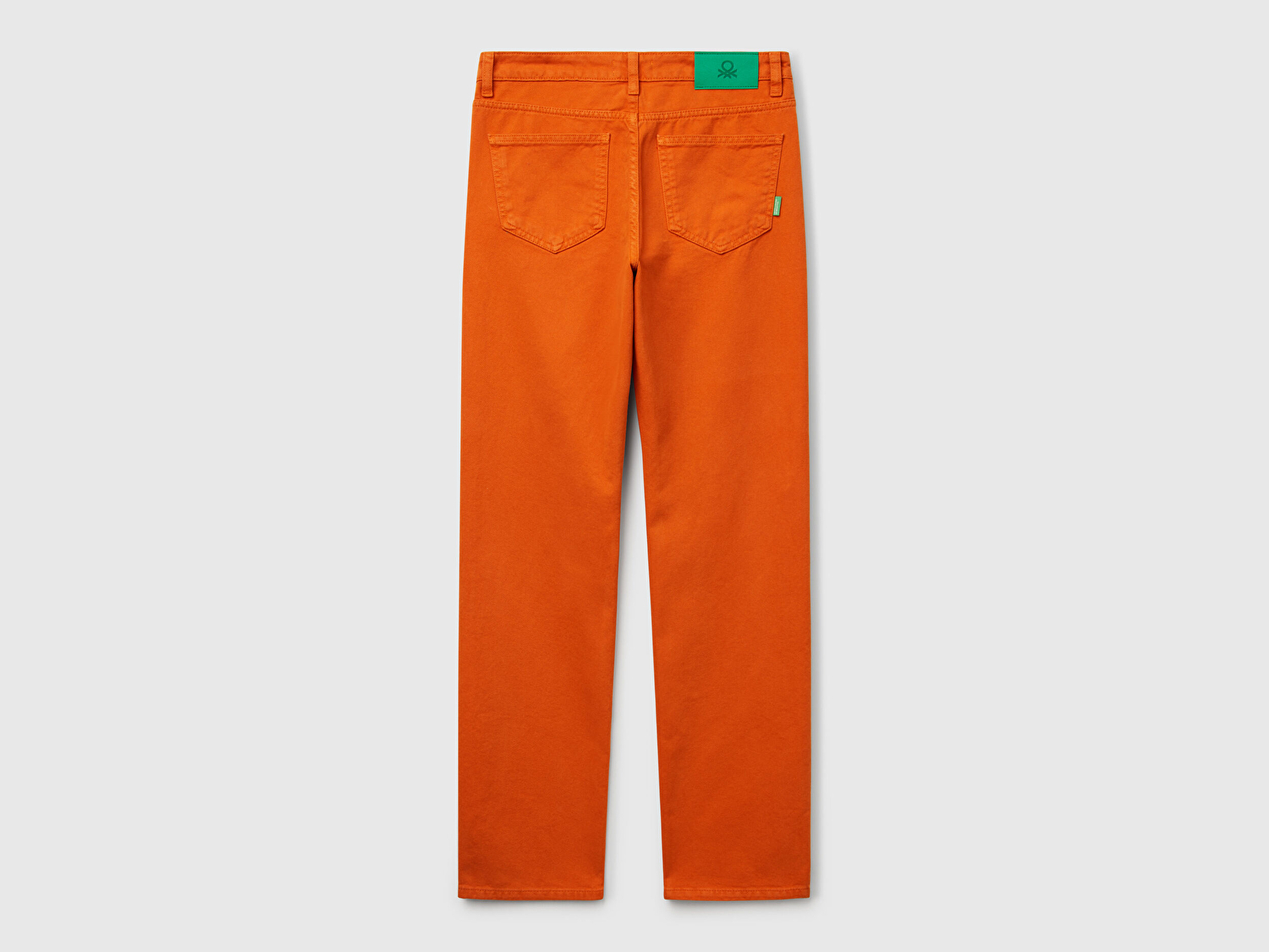 Benetton Kadın Turuncu %100 Pamuk Normal Bel Regular Fit Denim Pantolon