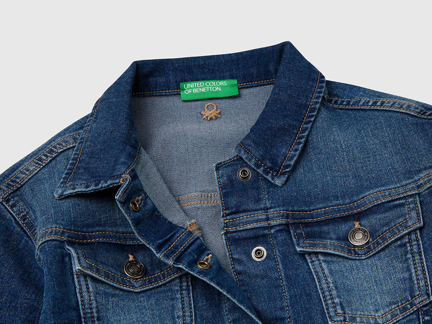 Benetton Kız Çocuk Koyu Denim Denim Ceket