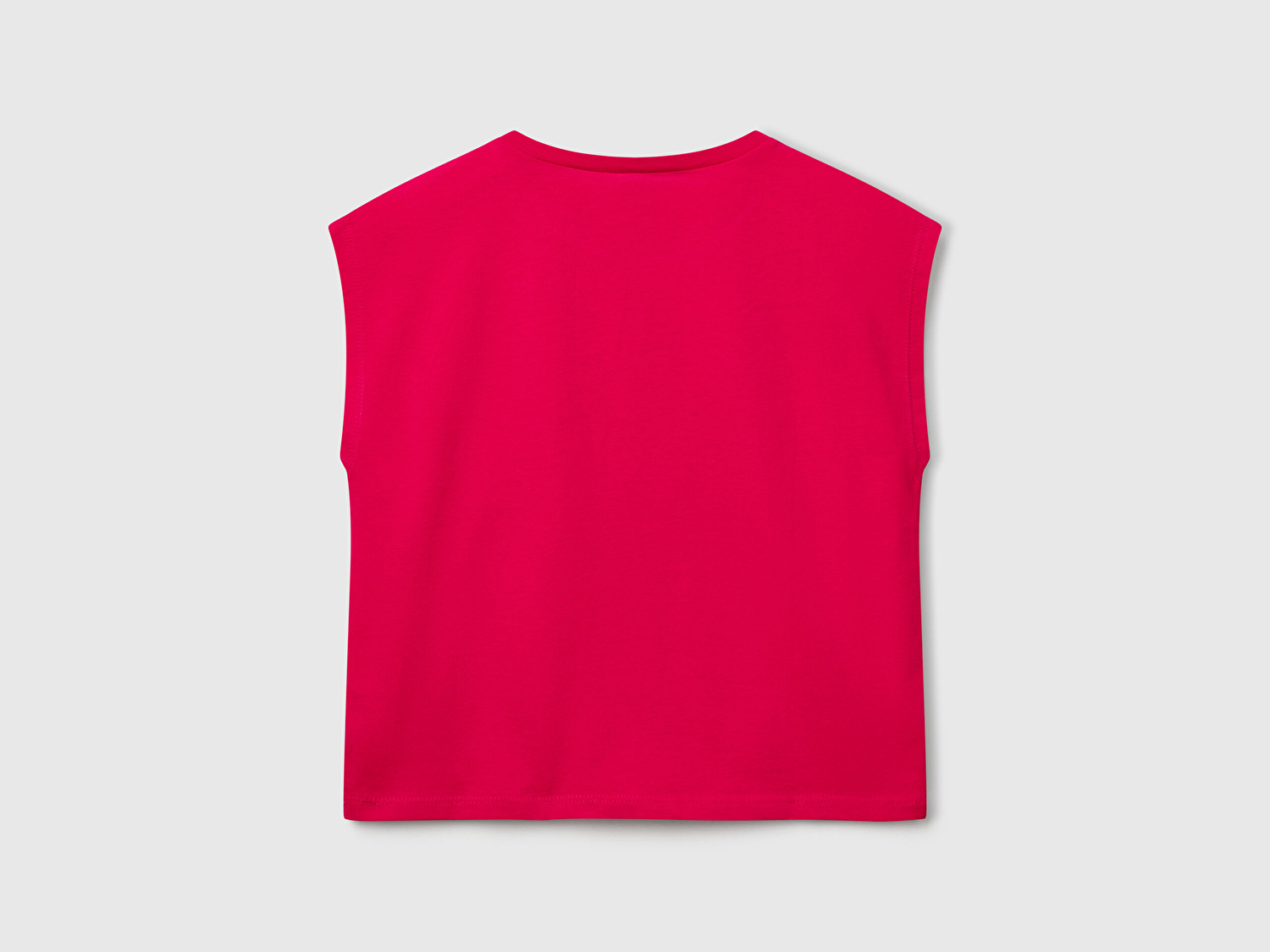 Benetton Kız Çocuk Fuşya Grafik Baskılı Kısa Kollu T-Shirt