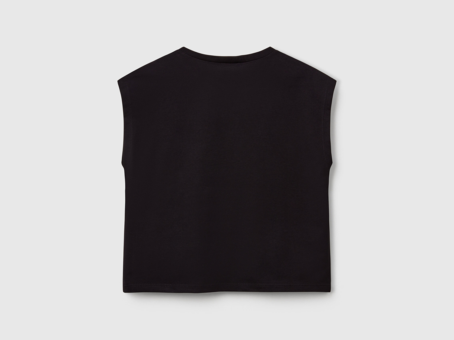 Benetton Kız Çocuk Siyah Grafik Baskılı Kısa Kollu T-Shirt