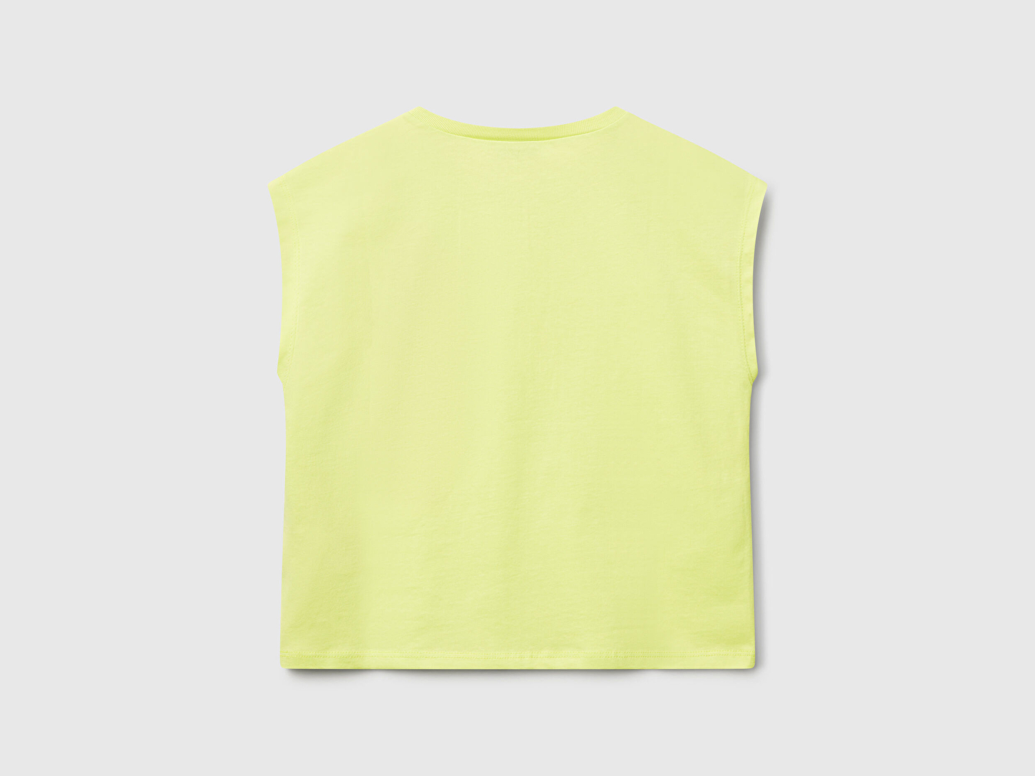 Benetton Kız Çocuk Sarı Grafik Baskılı Kısa Kollu T-Shirt