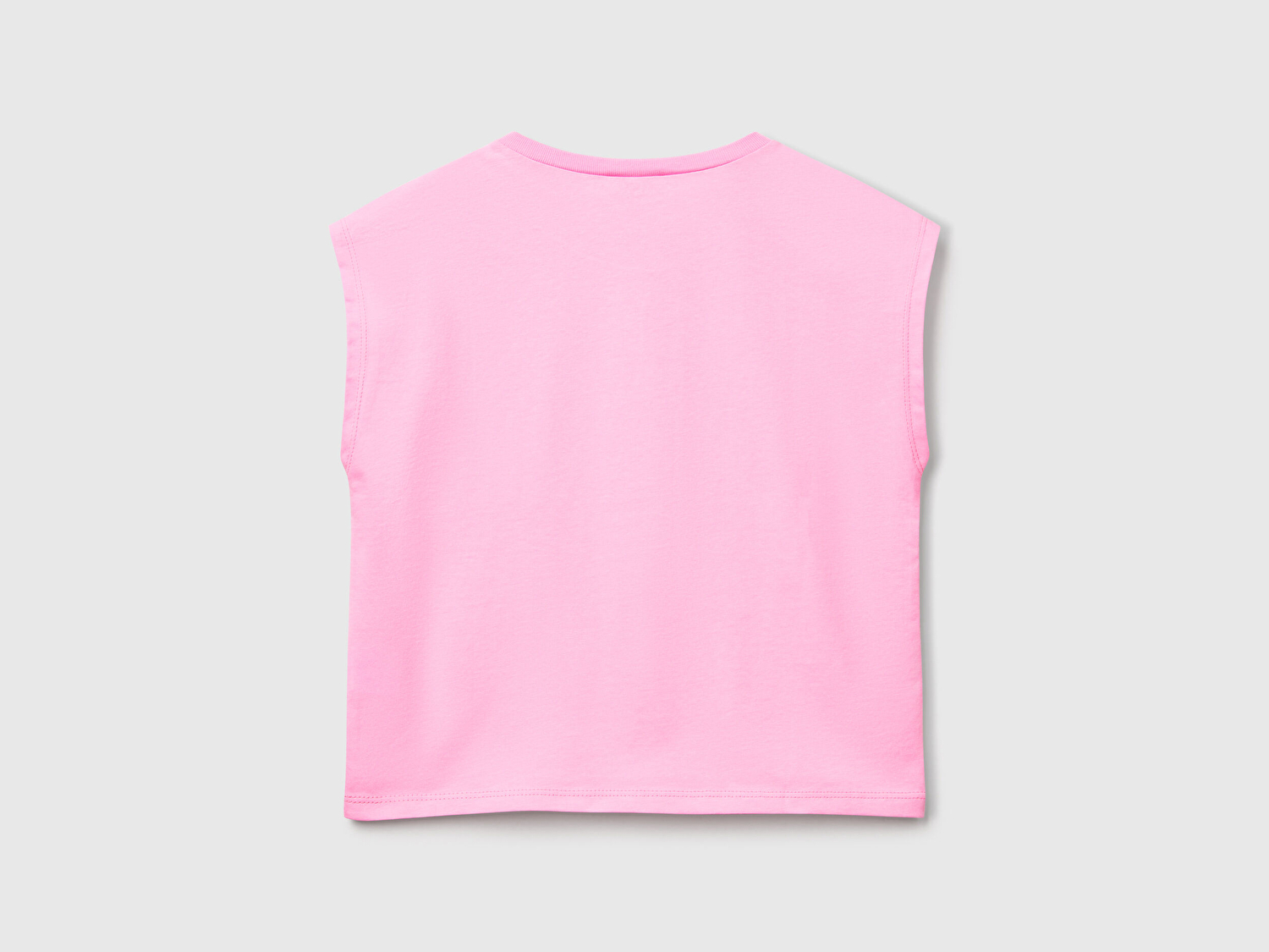 Benetton Kız Çocuk Pembe Grafik Baskılı Kısa Kollu T-Shirt