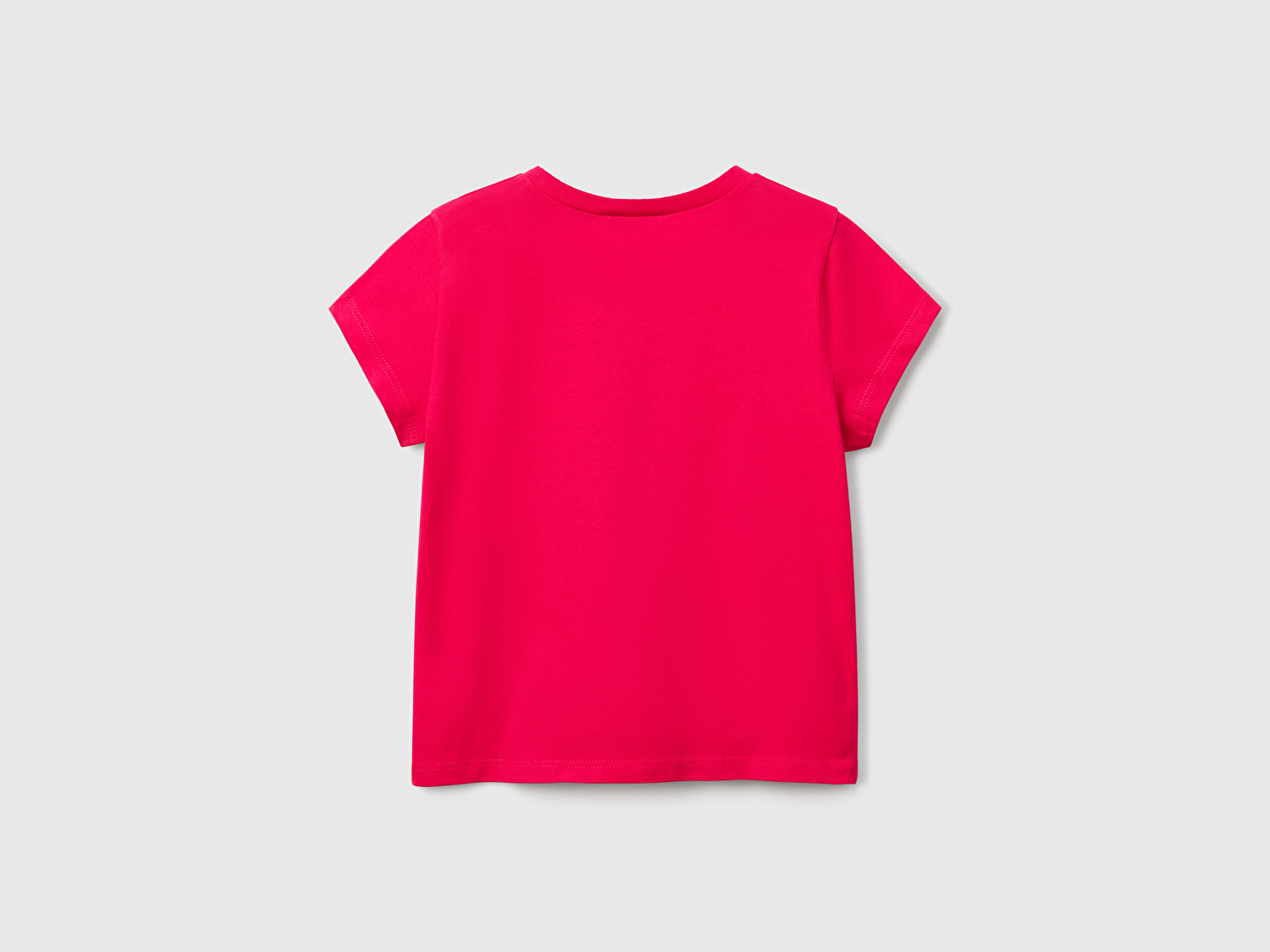 Benetton Kız Bebek Fuşya Grafik Baskılı Kısa Kollu T-Shirt