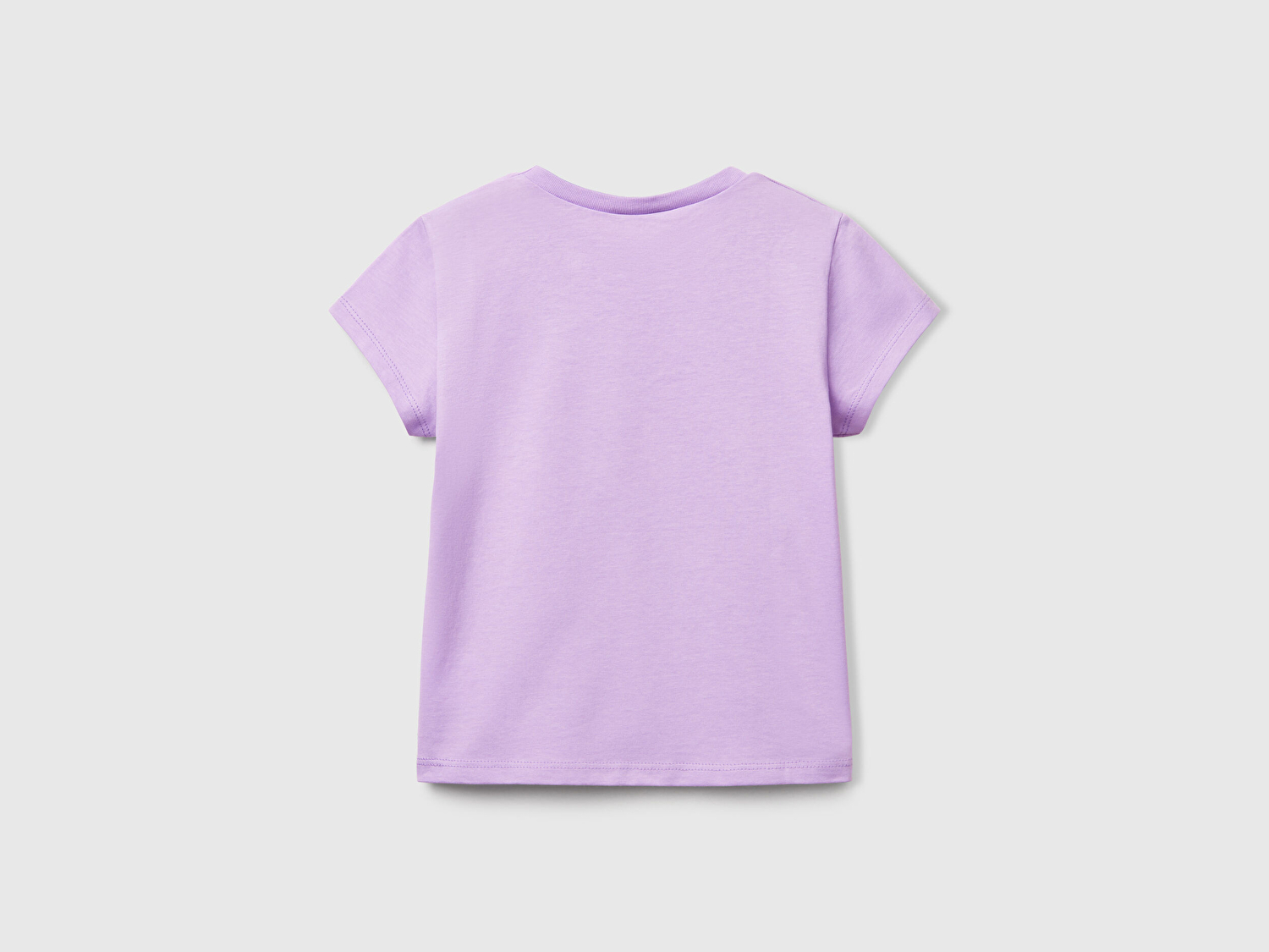 Benetton Kız Bebek Lila Grafik Baskılı Kısa Kollu T-Shirt