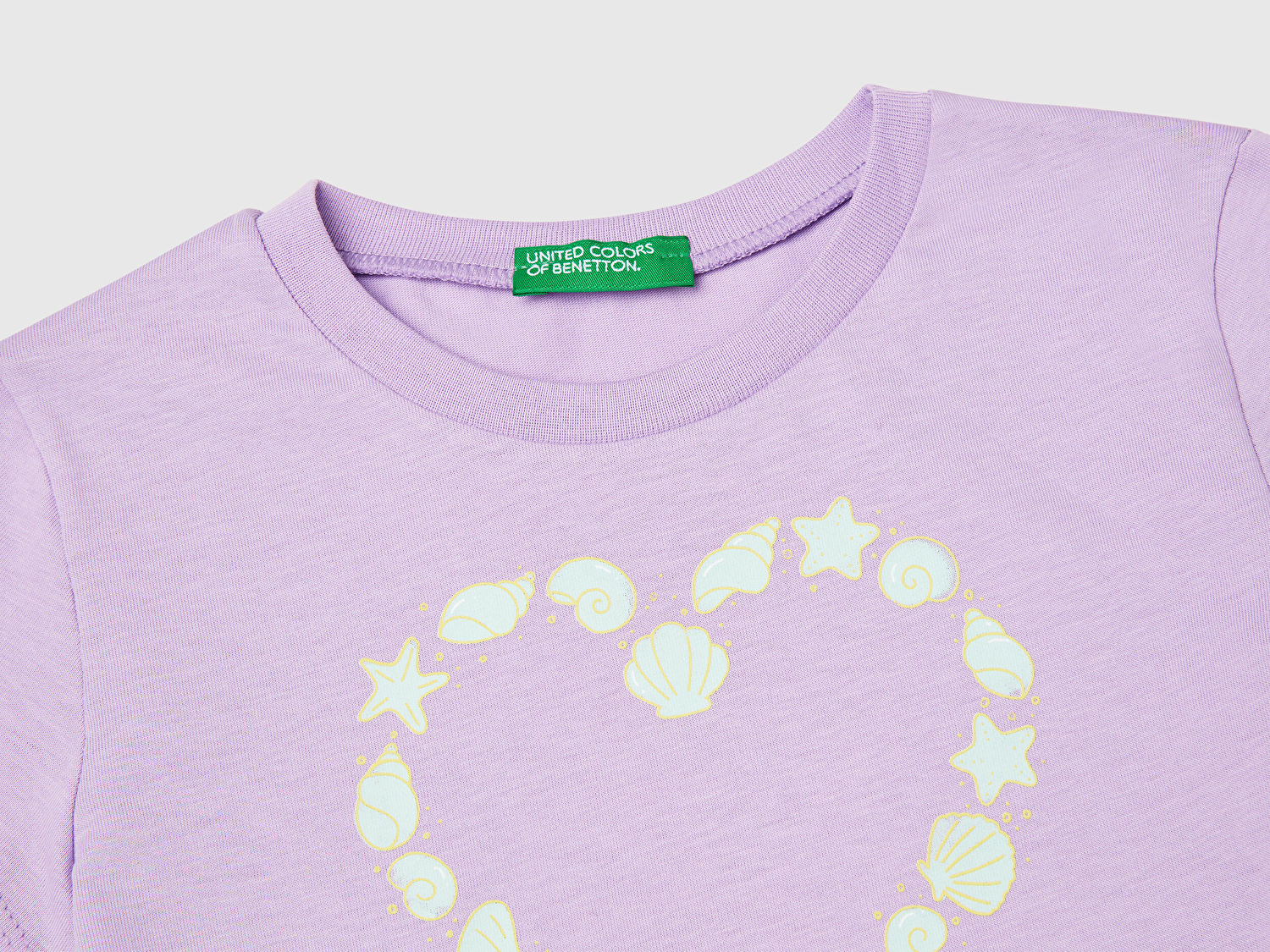 Benetton Kız Bebek Lila Grafik Baskılı Kısa Kollu T-Shirt