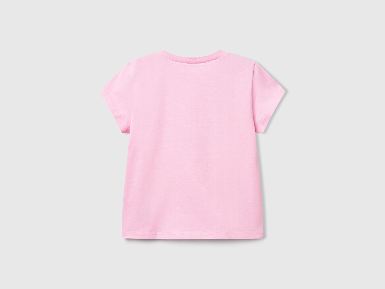 Benetton Kız Bebek Pembe Grafik Baskılı Kısa Kollu T-Shirt