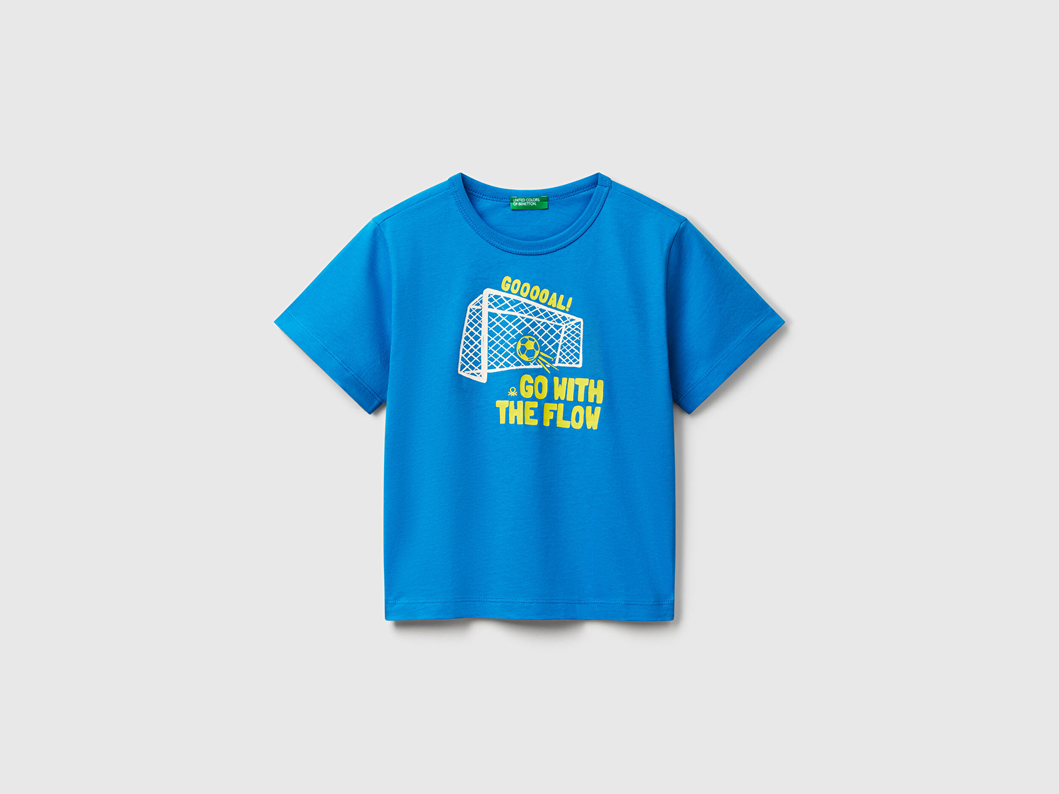 Benetton Erkek Bebek Saks Mavi Grafik Baskılı Kısa Kollu T-Shirt