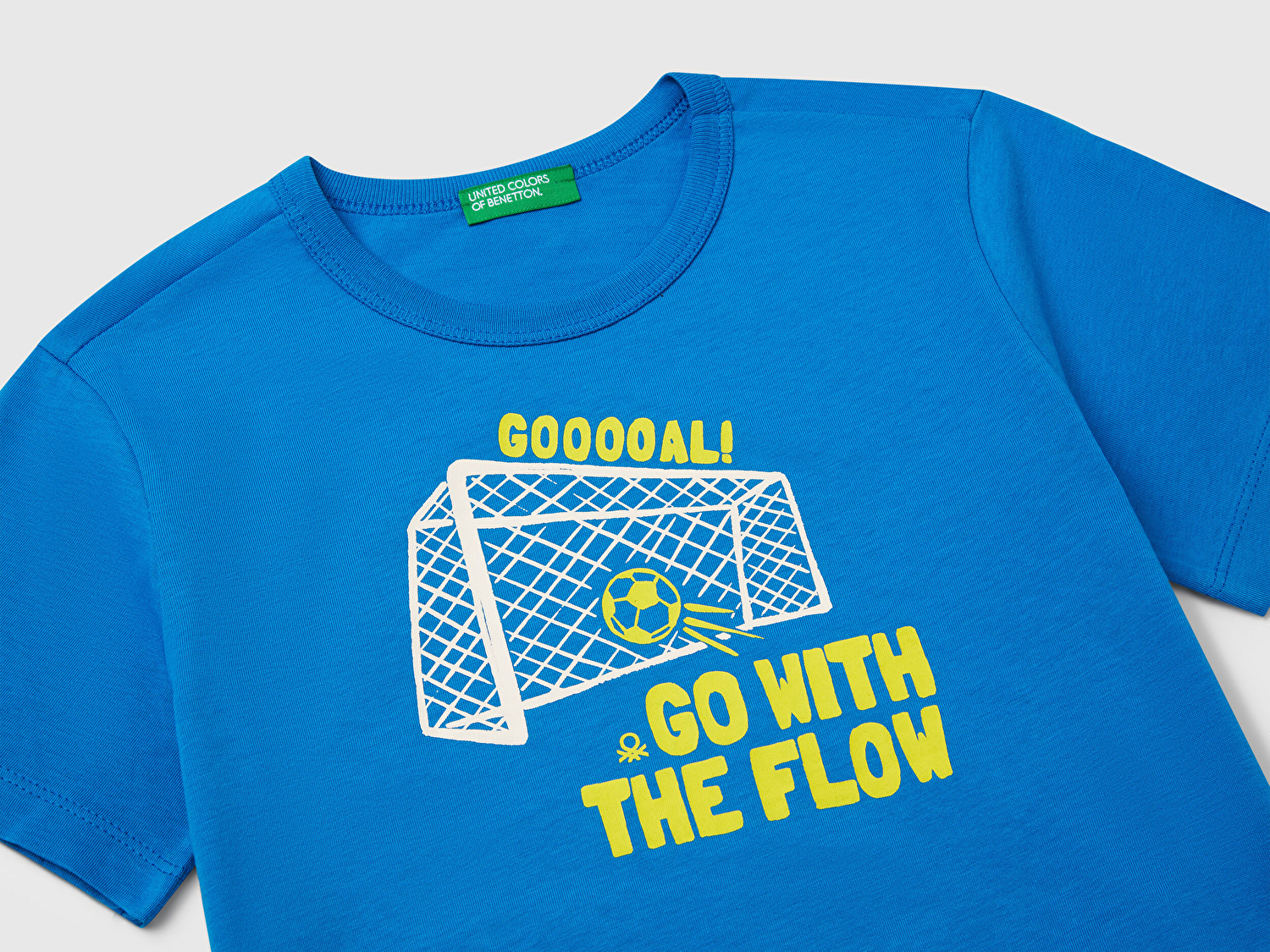 Benetton Erkek Bebek Saks Mavi Grafik Baskılı Kısa Kollu T-Shirt
