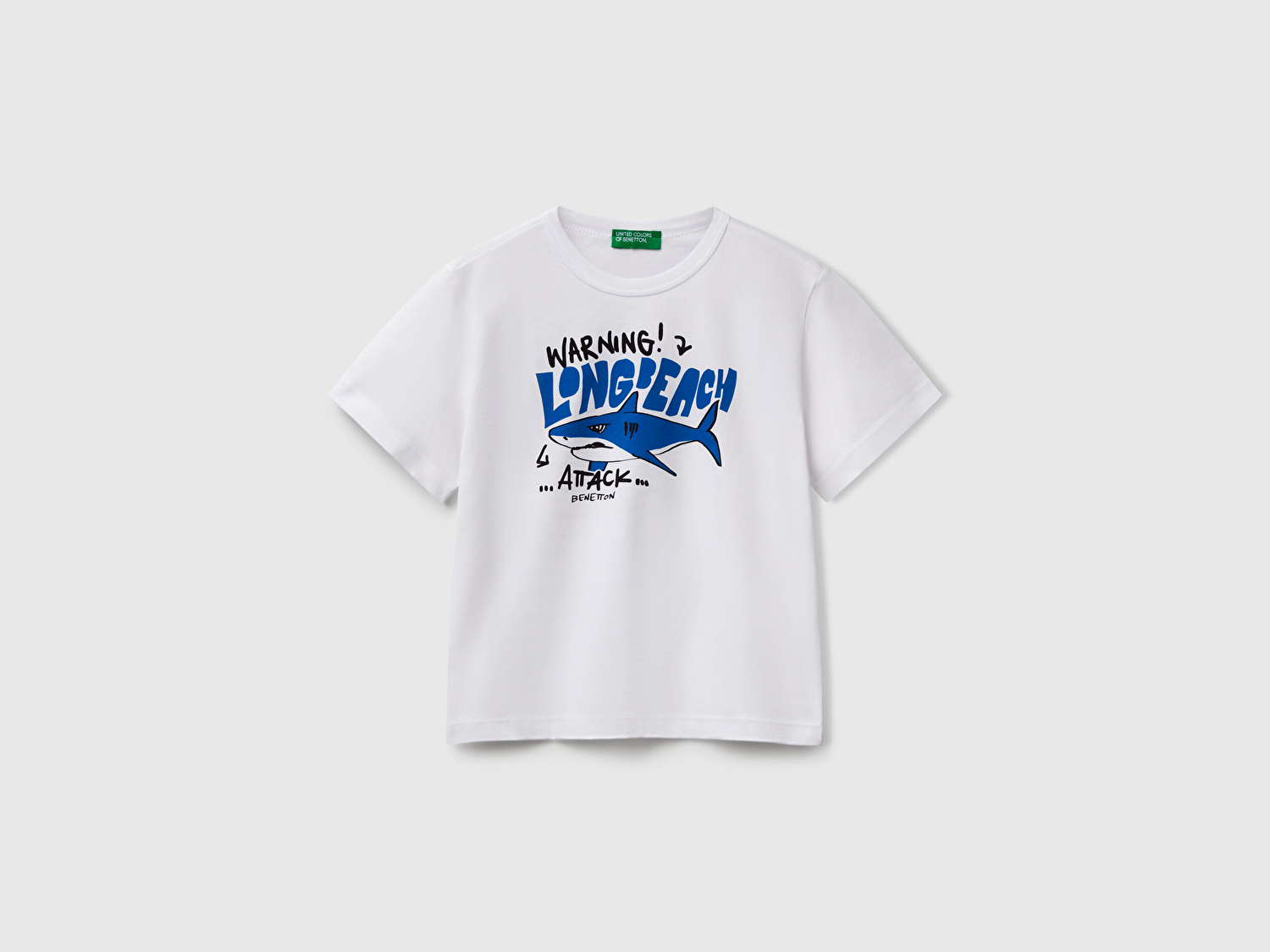 Benetton Erkek Bebek Beyaz Grafik Baskılı Kısa Kollu T-Shirt
